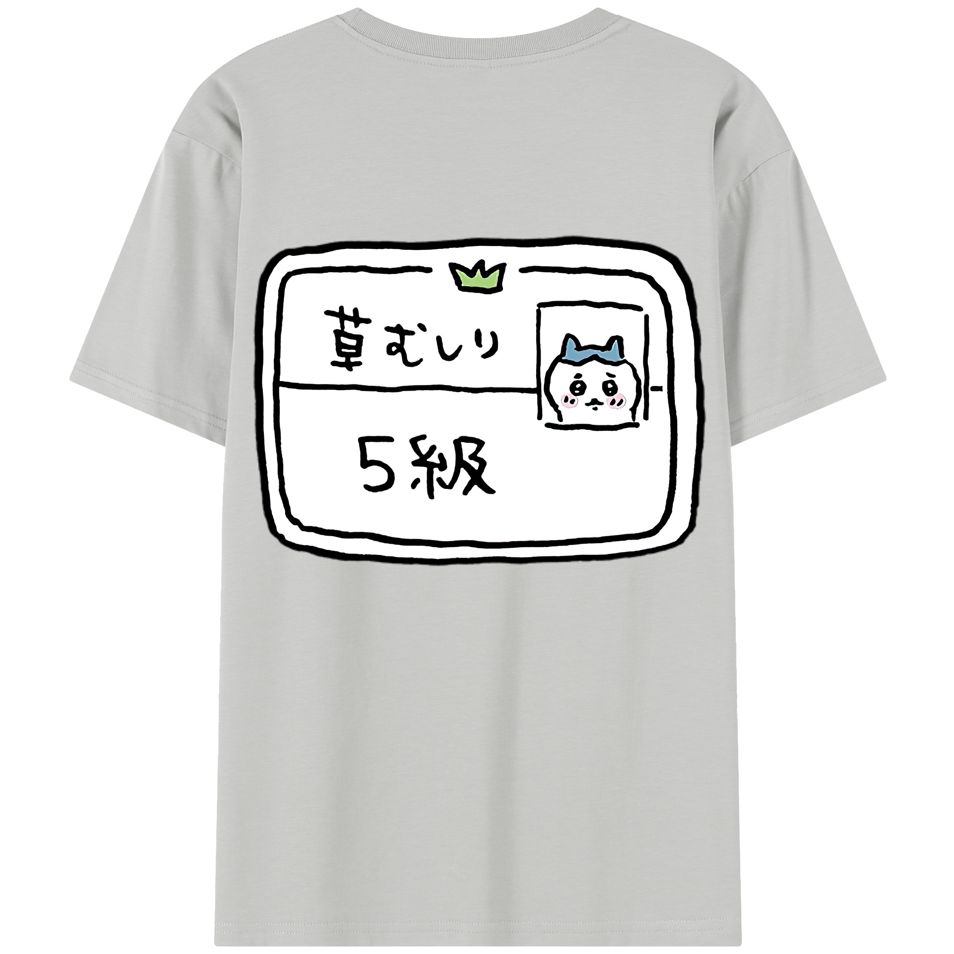 （画像用） ちいかわ ハチワレ Chii-kawa hachiware 綿100％半袖Tシャツ（背面プリント）