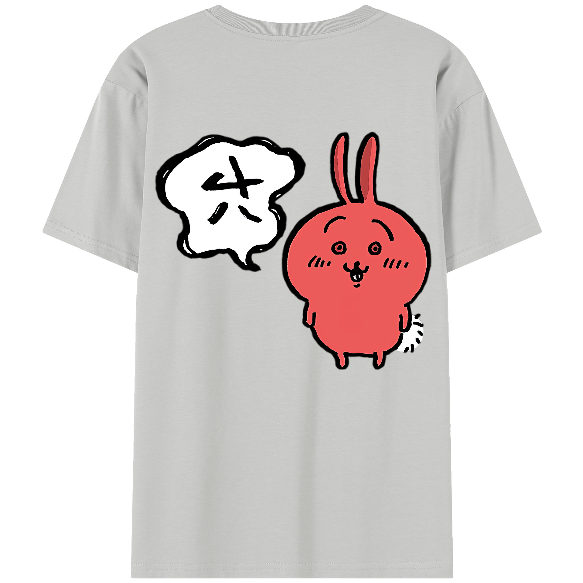 （画像用） ちいかわ ハチワレ Chii-kawa hachiware 綿100％半袖Tシャツ（背面プリント）