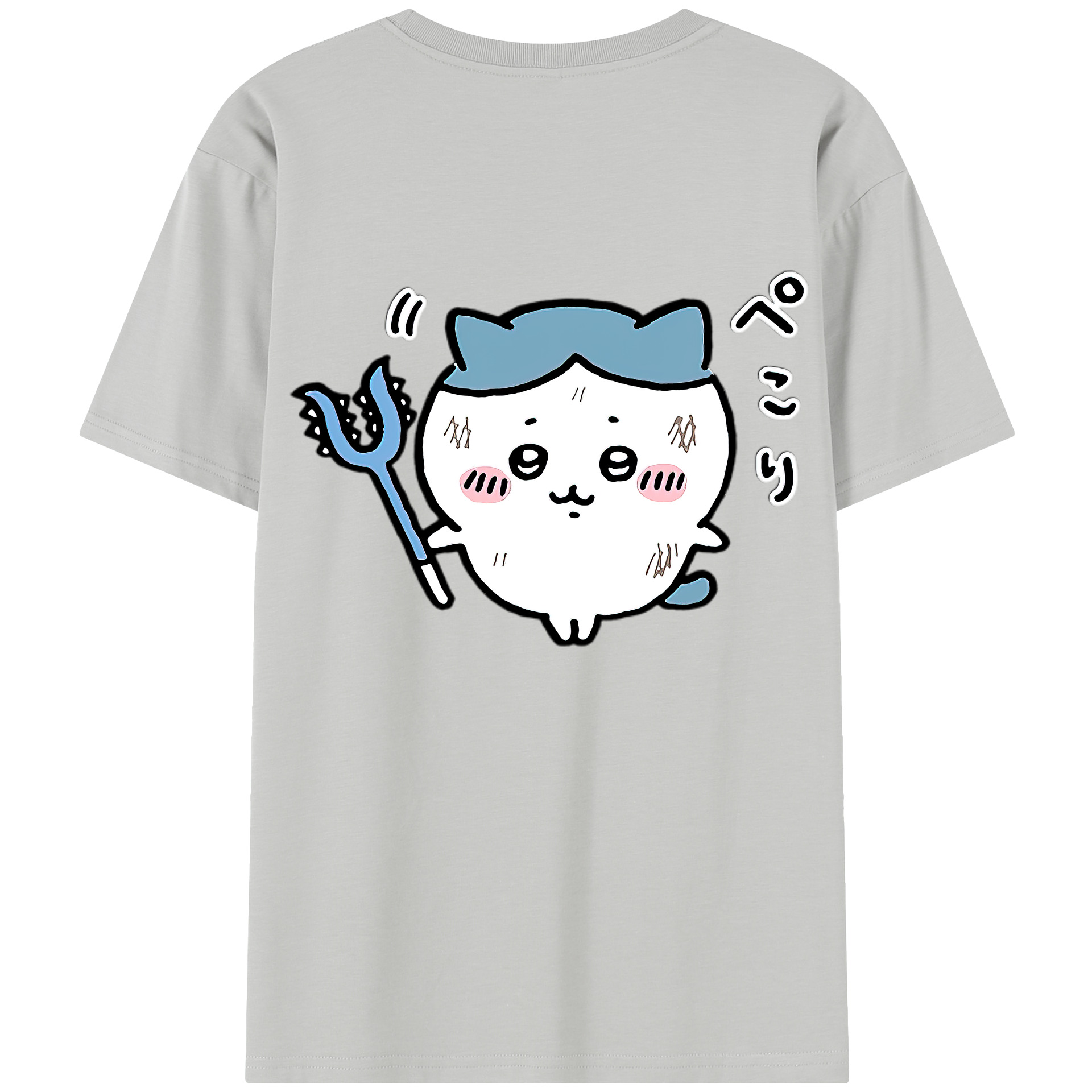 （画像用） ちいかわ ハチワレ Chii-kawa hachiware 綿100％半袖Tシャツ（背面プリント）