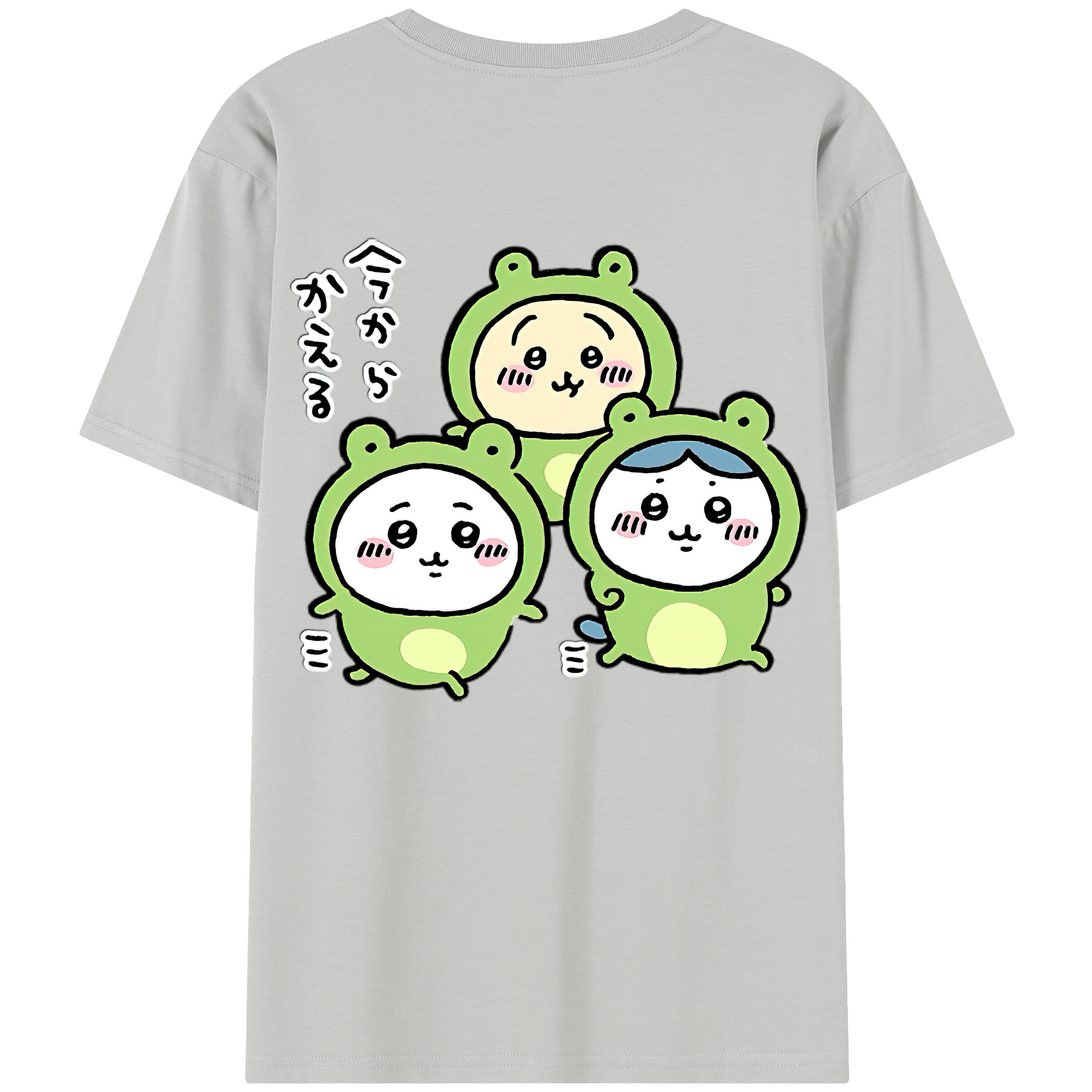 （画像用） ちいかわ ハチワレ Chii-kawa hachiware 綿100％半袖Tシャツ（背面プリント）