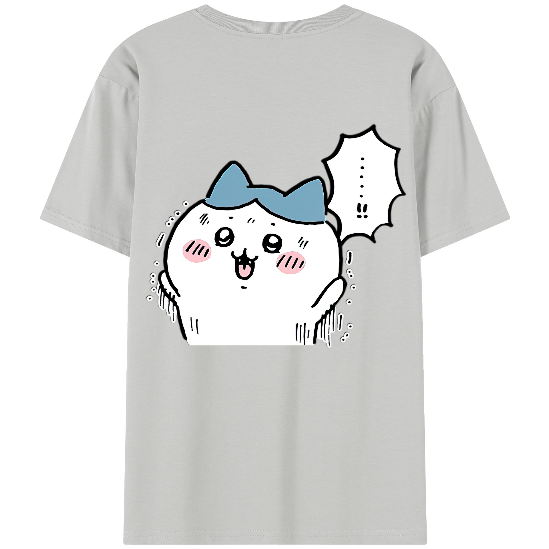 （画像用） ちいかわ ハチワレ Chii-kawa hachiware 綿100％半袖Tシャツ（背面プリント）