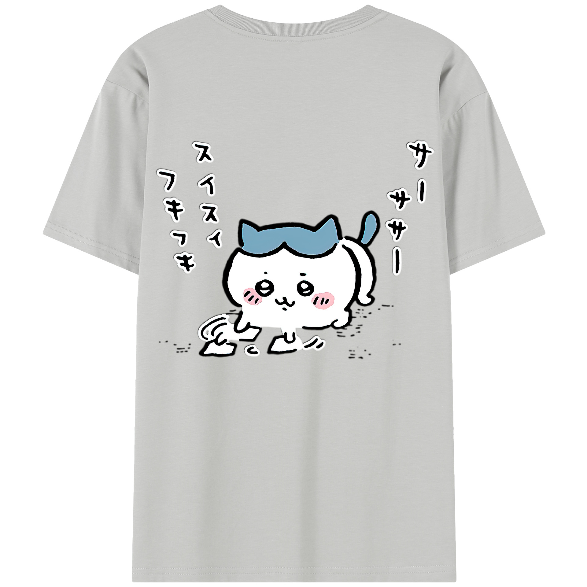 （画像用） ちいかわ ハチワレ Chii-kawa hachiware 綿100％半袖Tシャツ（背面プリント）