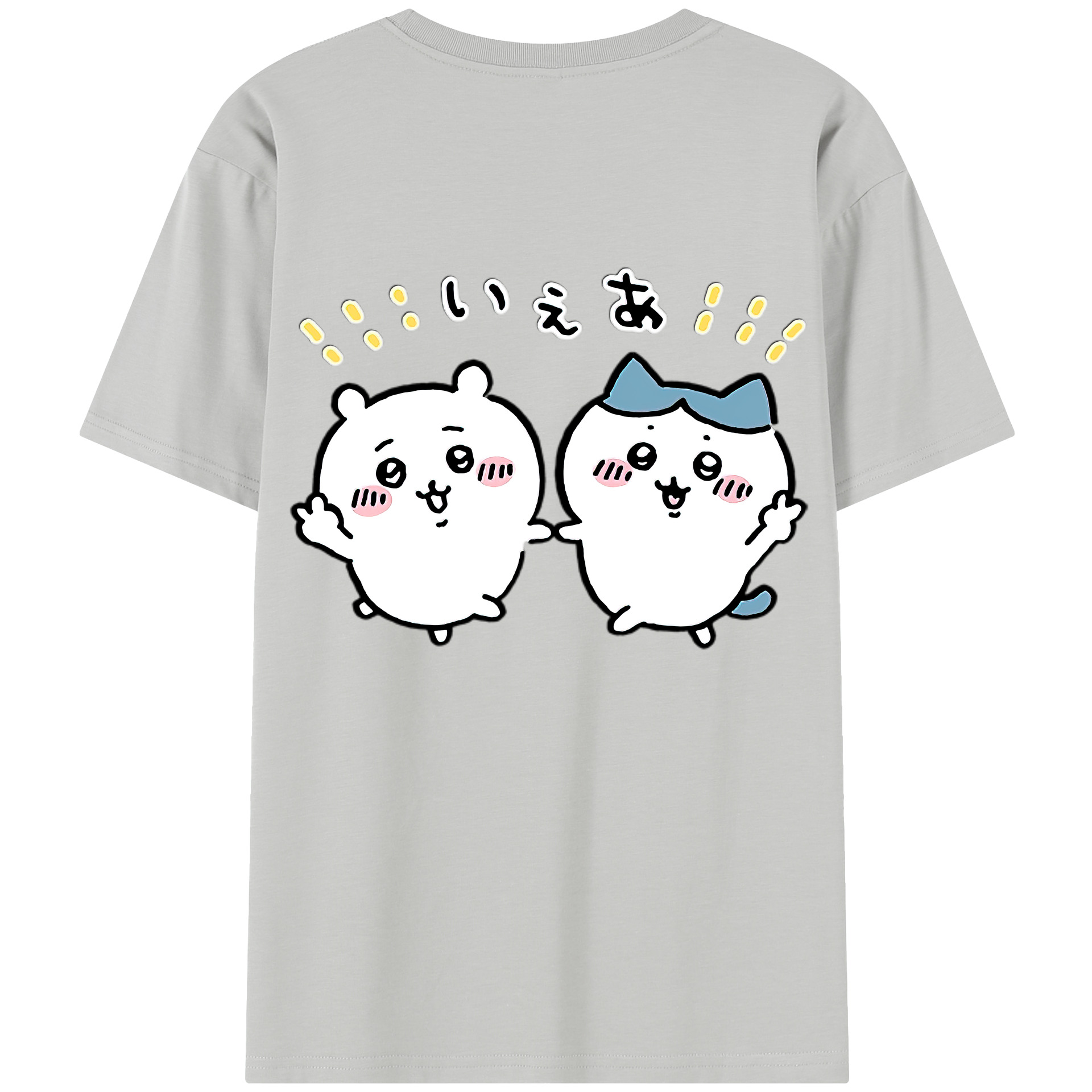（画像用） ちいかわ ハチワレ Chii-kawa hachiware 綿100％半袖Tシャツ（背面プリント）