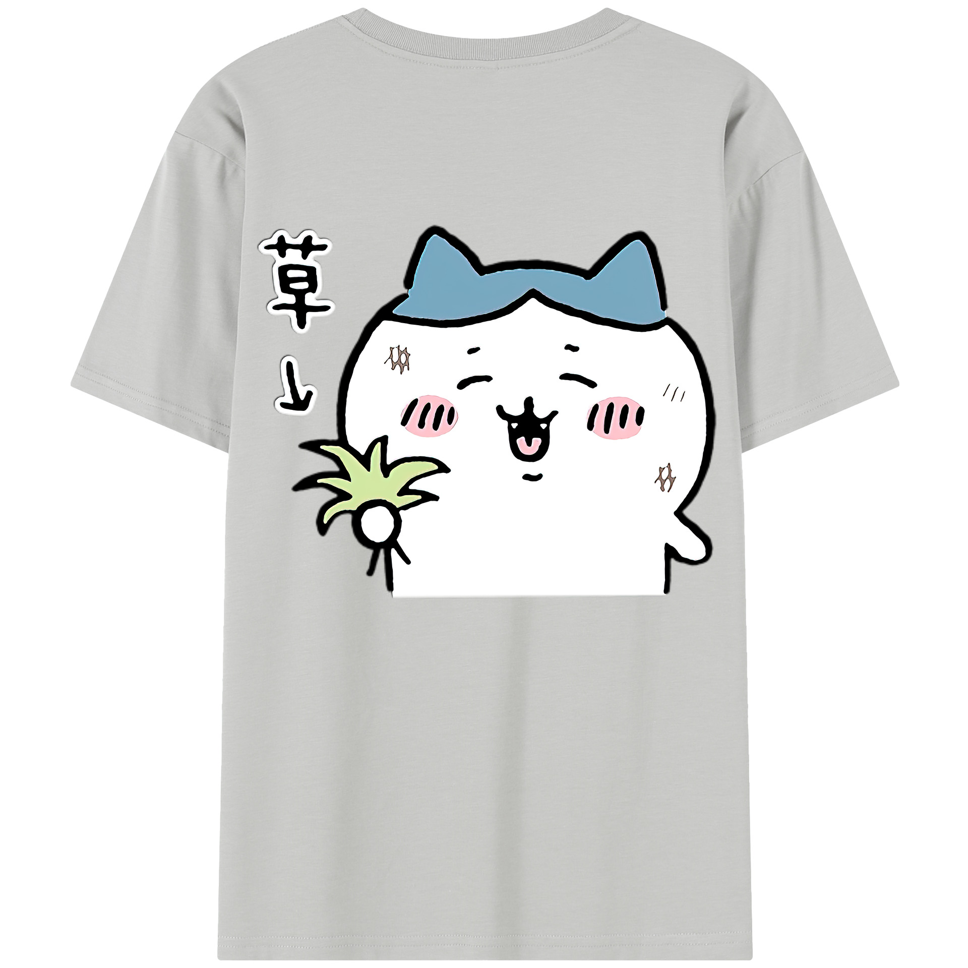 （画像用） ちいかわ ハチワレ Chii-kawa hachiware 綿100％半袖Tシャツ（背面プリント）