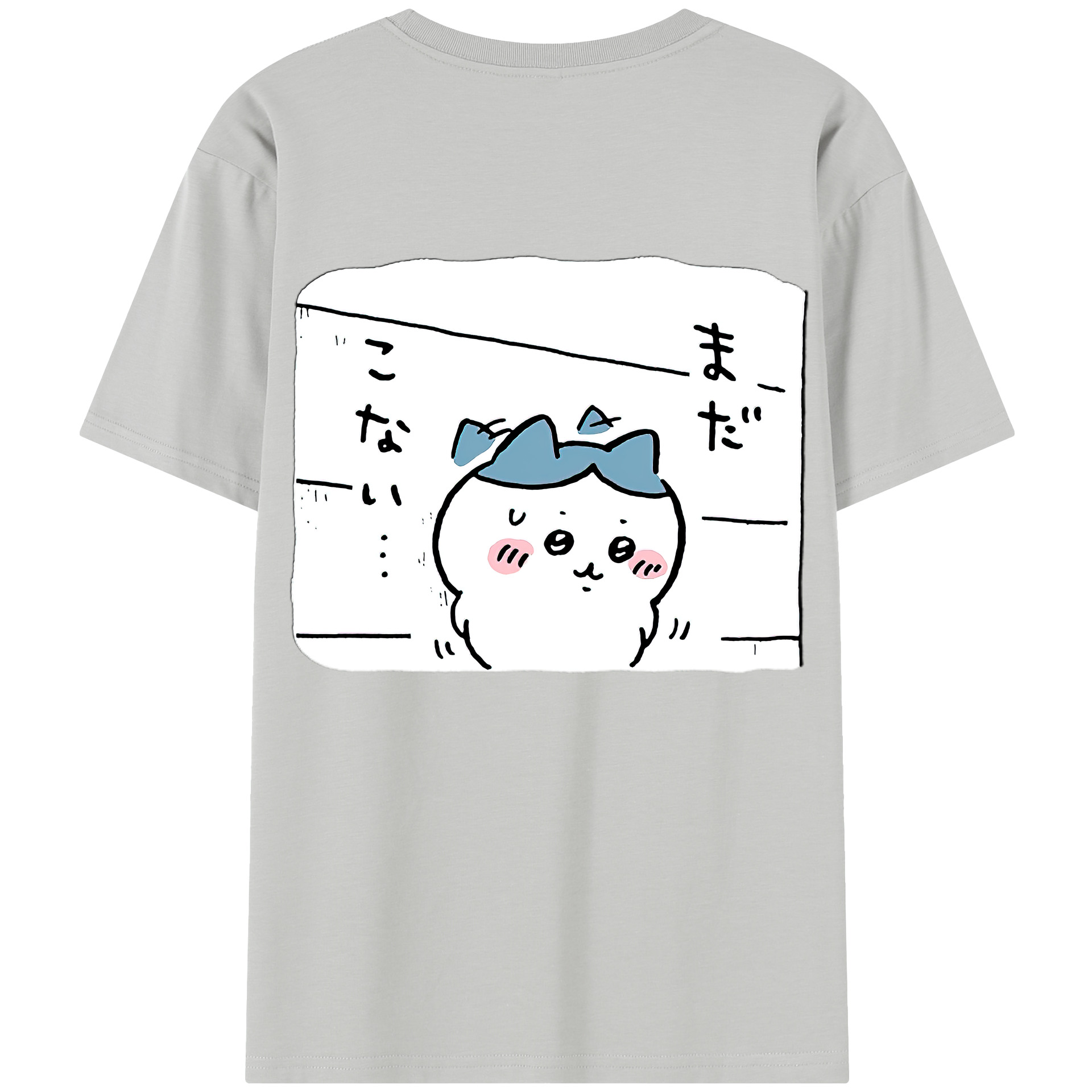 （画像用） ちいかわ ハチワレ Chii-kawa hachiware 綿100％半袖Tシャツ（背面プリント）