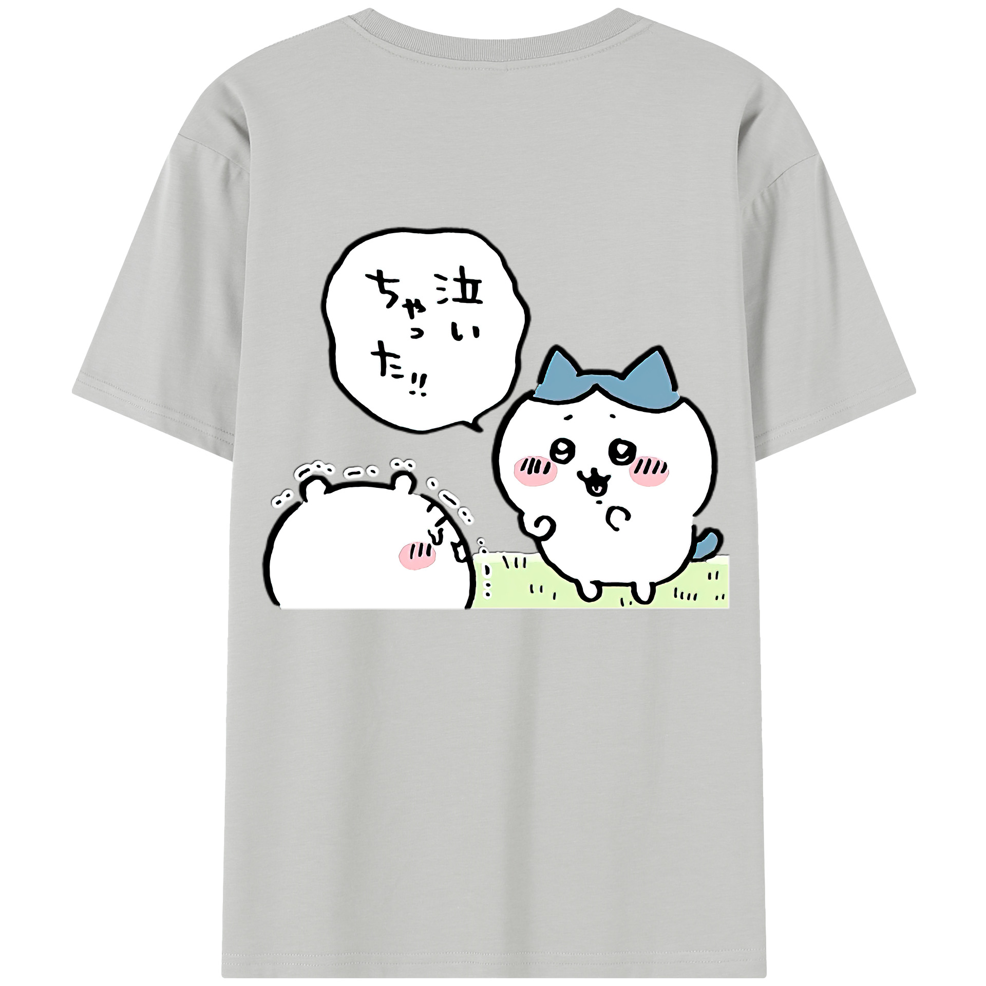 （画像用） ちいかわ ハチワレ Chii-kawa hachiware 綿100％半袖Tシャツ（背面プリント）