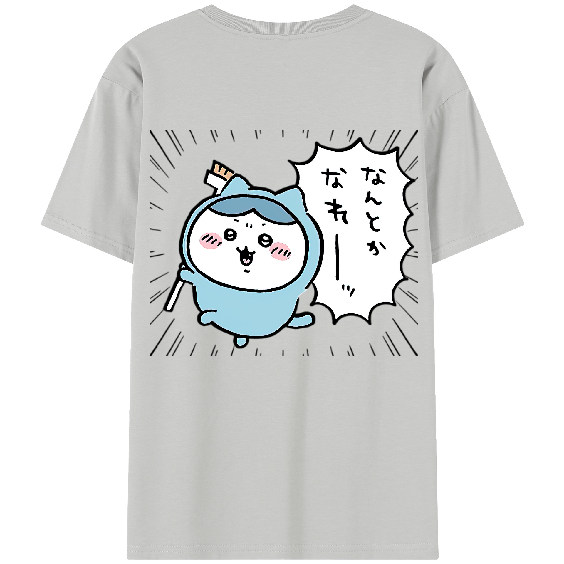 （画像用） ちいかわ ハチワレ Chii-kawa hachiware 綿100％半袖Tシャツ（背面プリント）