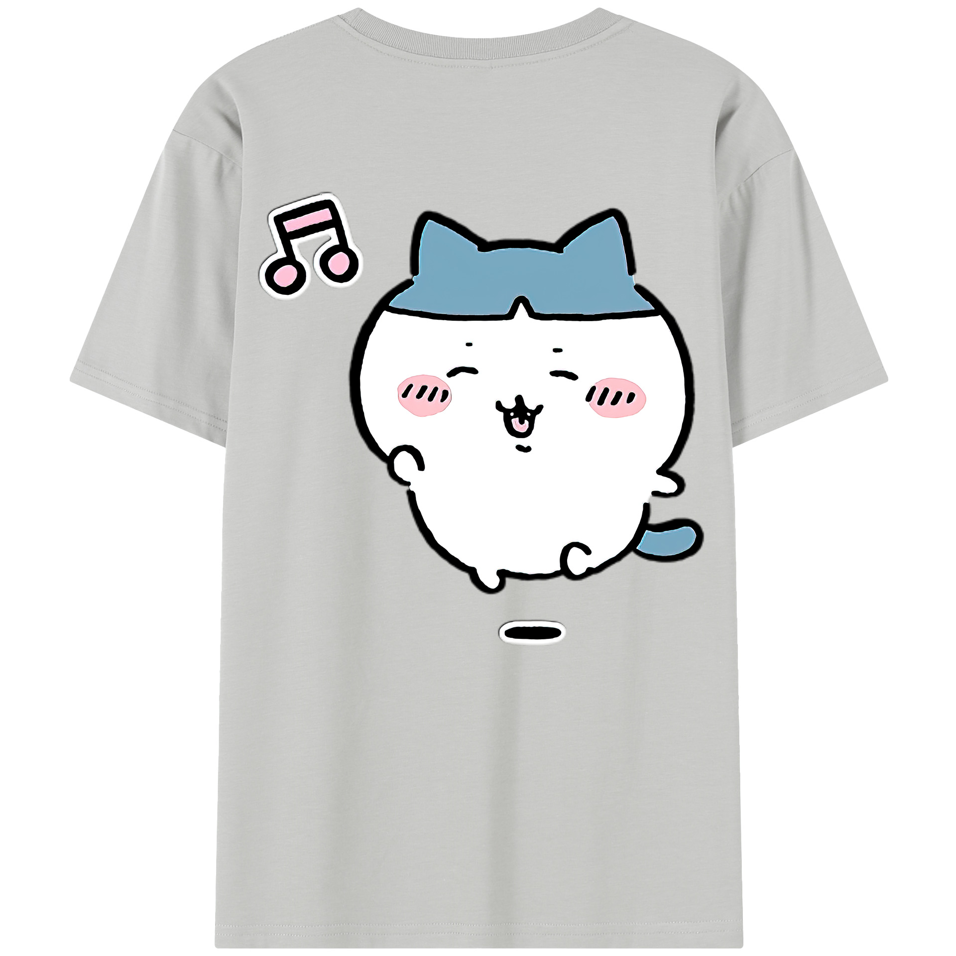 （画像用） ちいかわ ハチワレ Chii-kawa hachiware 綿100％半袖Tシャツ（背面プリント）