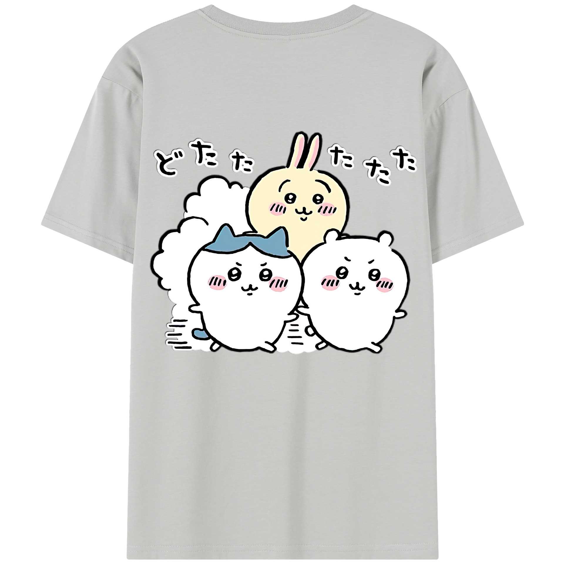 （画像用） ちいかわ ハチワレ Chii-kawa hachiware 綿100％半袖Tシャツ（背面プリント）