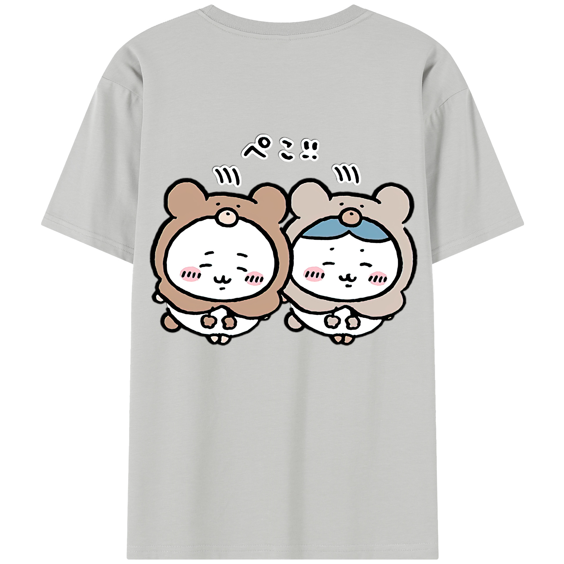 （画像用） ちいかわ ハチワレ Chii-kawa hachiware 綿100％半袖Tシャツ（背面プリント）