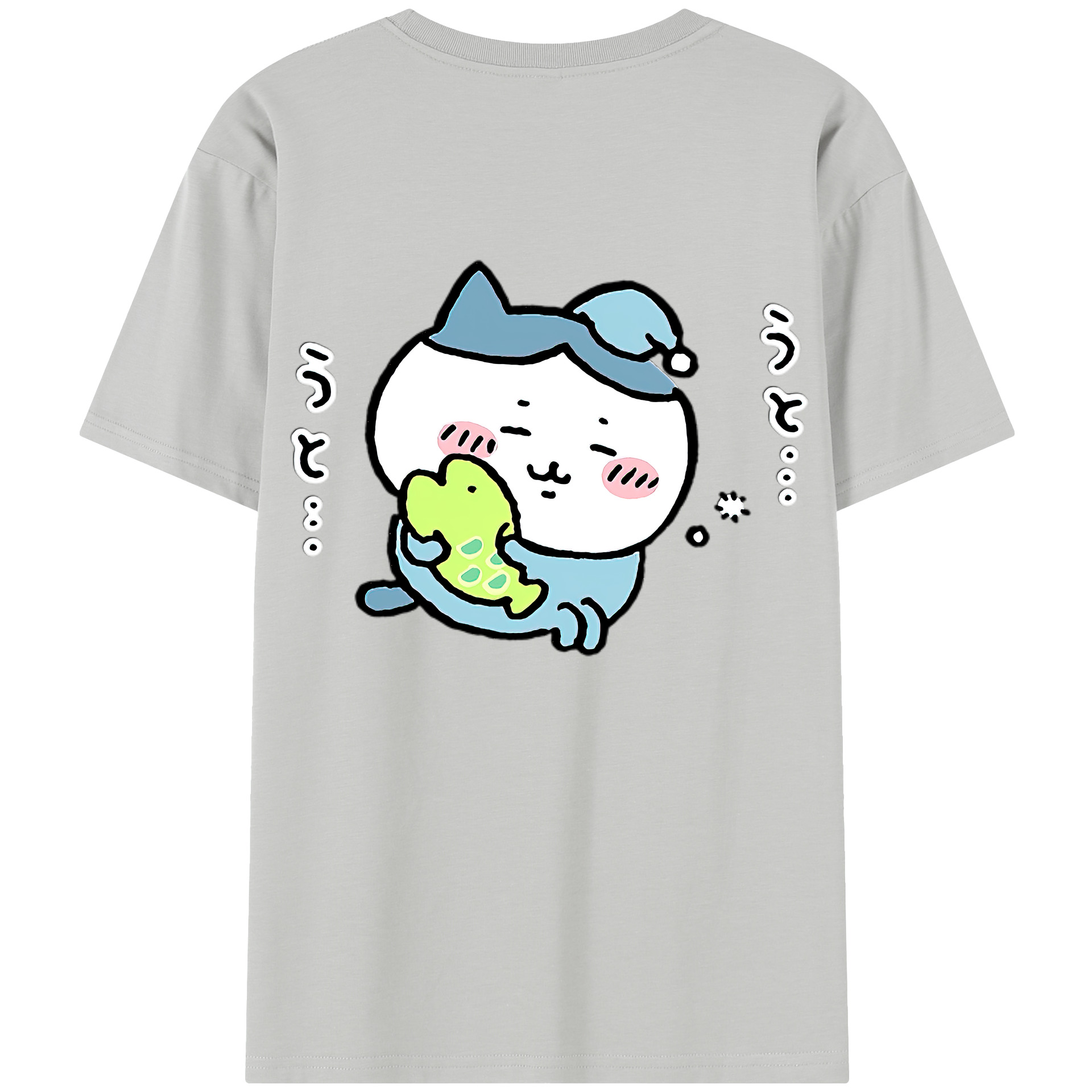 （画像用） ちいかわ ハチワレ Chii-kawa hachiware 綿100％半袖Tシャツ（背面プリント）