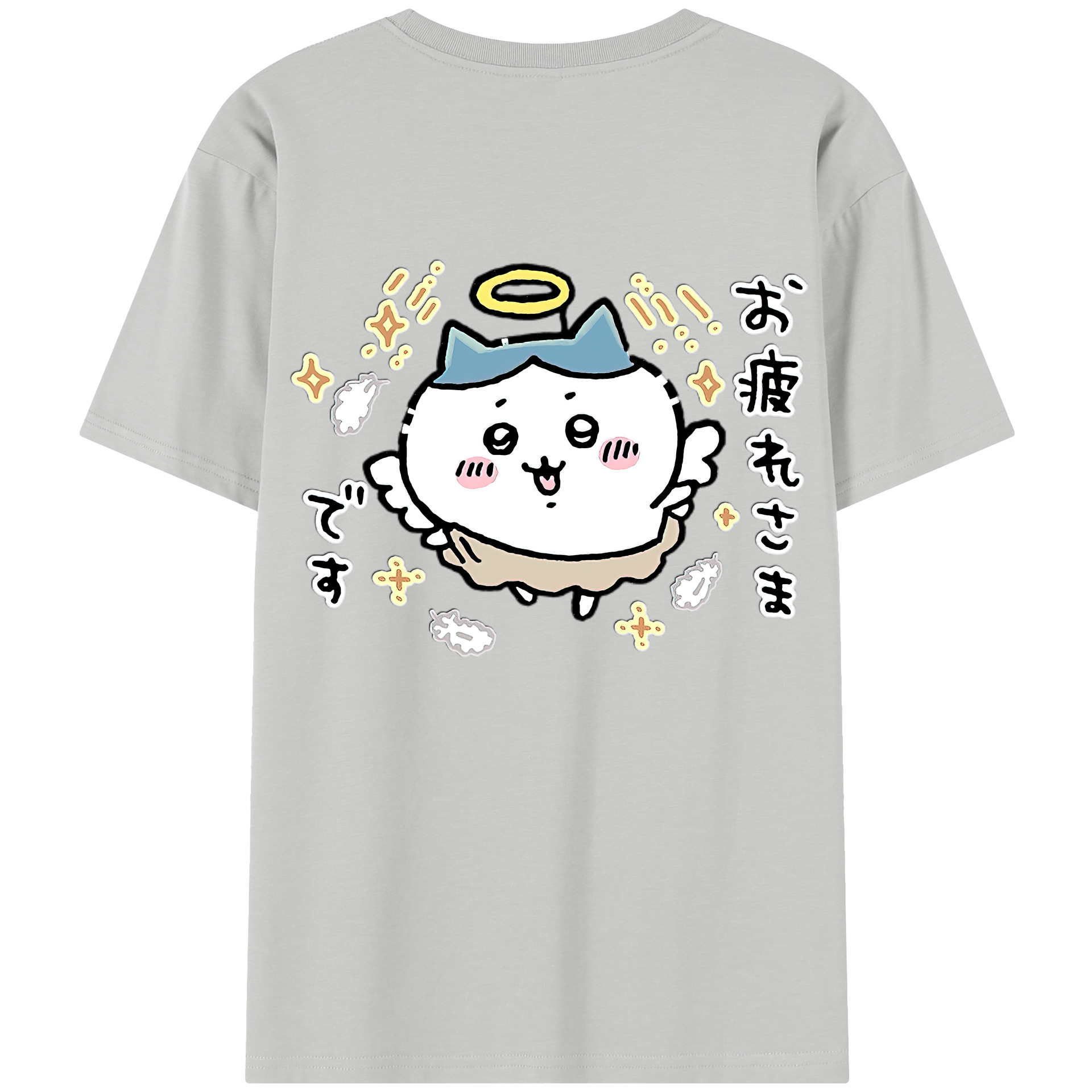 （画像用） ちいかわ ハチワレ Chii-kawa hachiware 綿100％半袖Tシャツ（背面プリント）