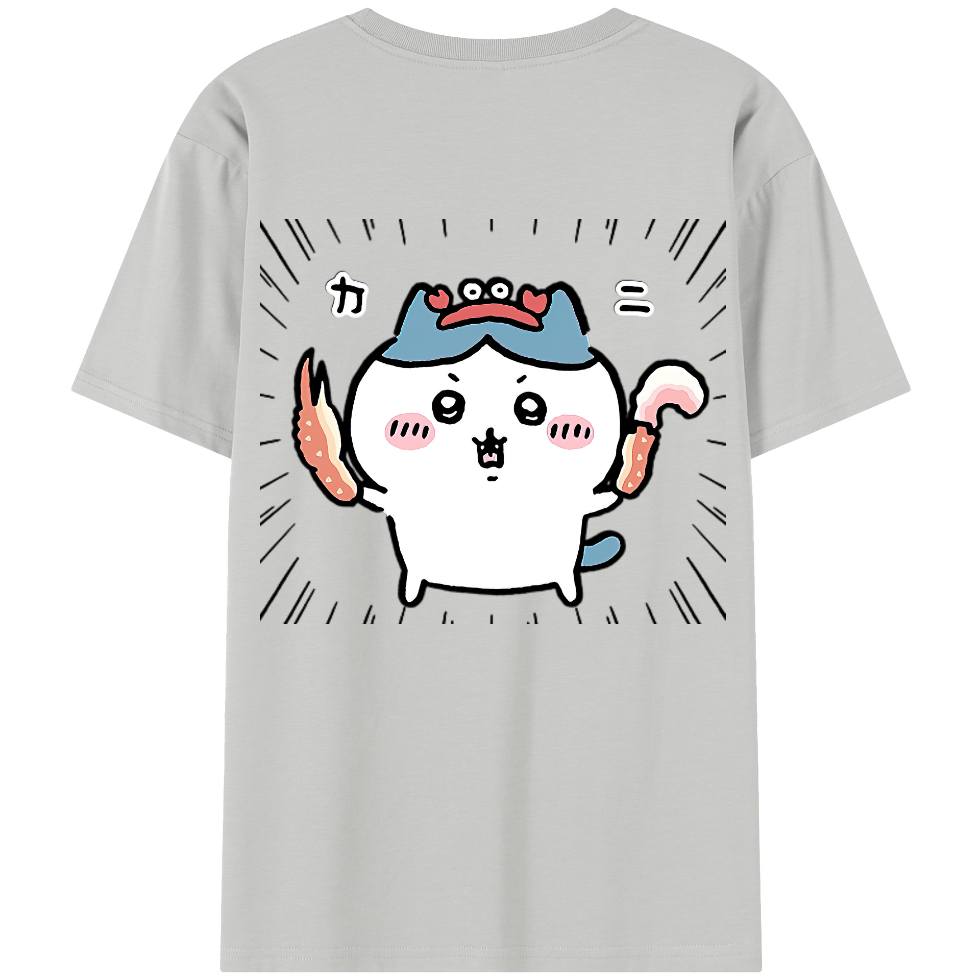 （画像用） ちいかわ ハチワレ Chii-kawa hachiware 綿100％半袖Tシャツ（背面プリント）