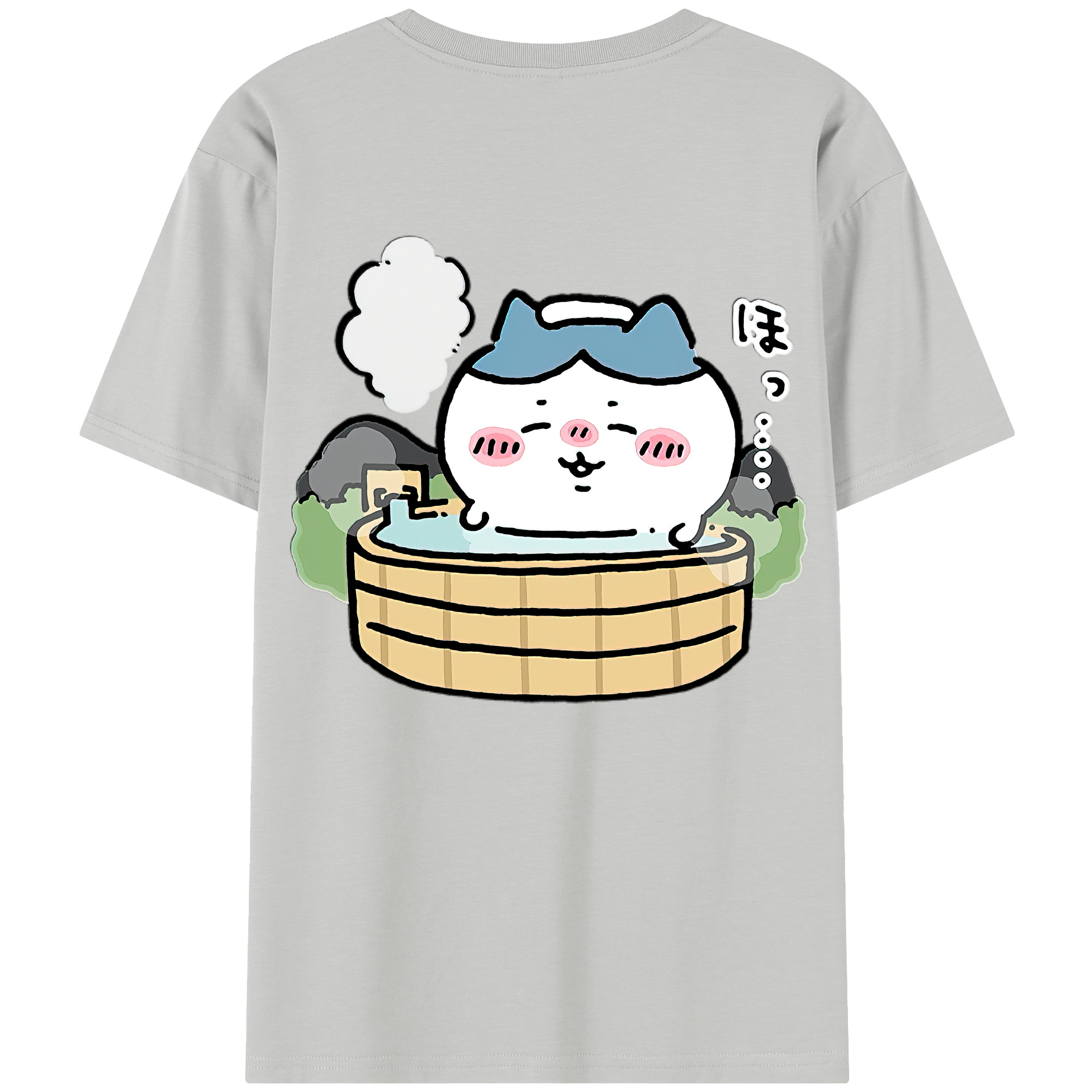 （画像用） ちいかわ ハチワレ Chii-kawa hachiware 綿100％半袖Tシャツ（背面プリント）