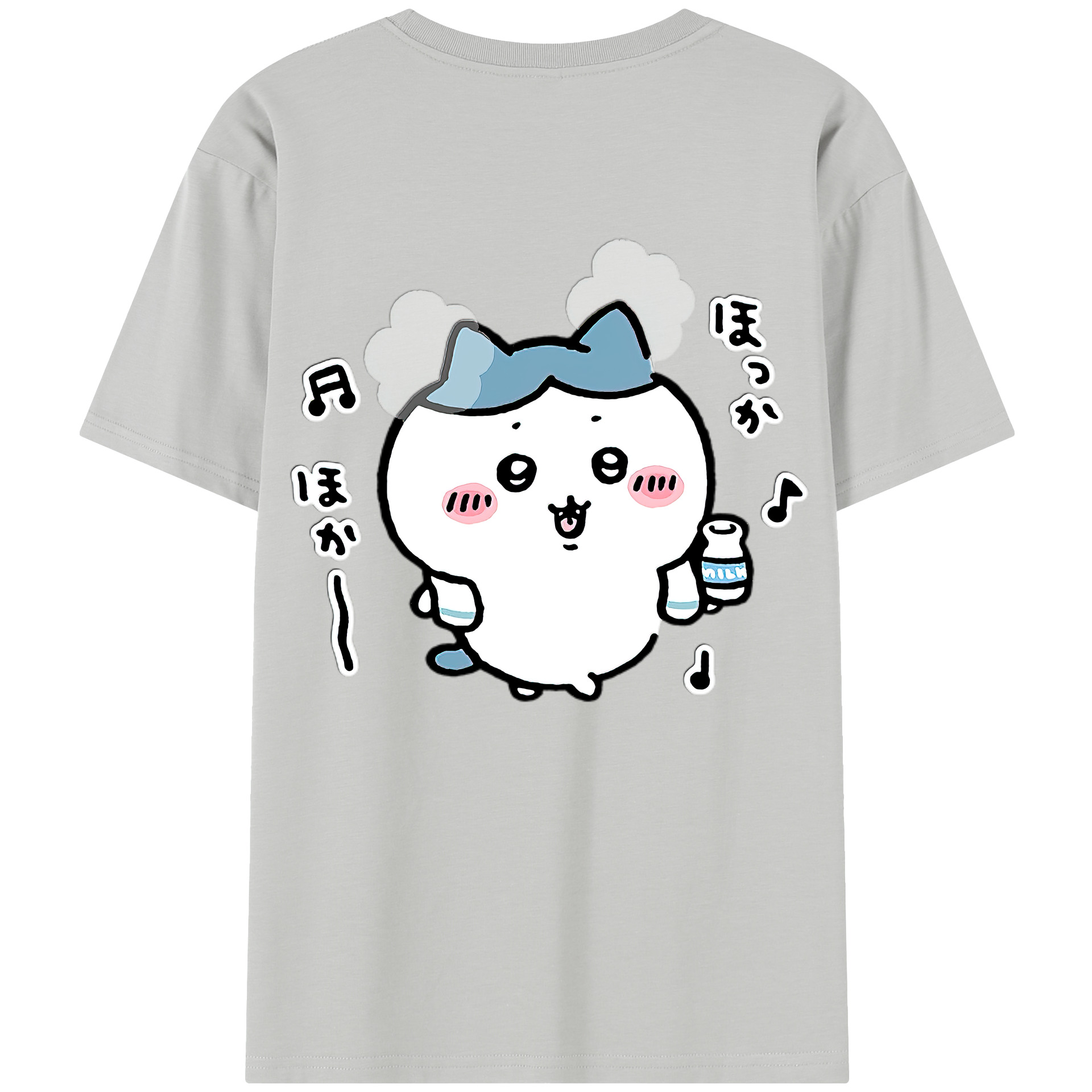 （画像用） ちいかわ ハチワレ Chii-kawa hachiware 綿100％半袖Tシャツ（背面プリント）