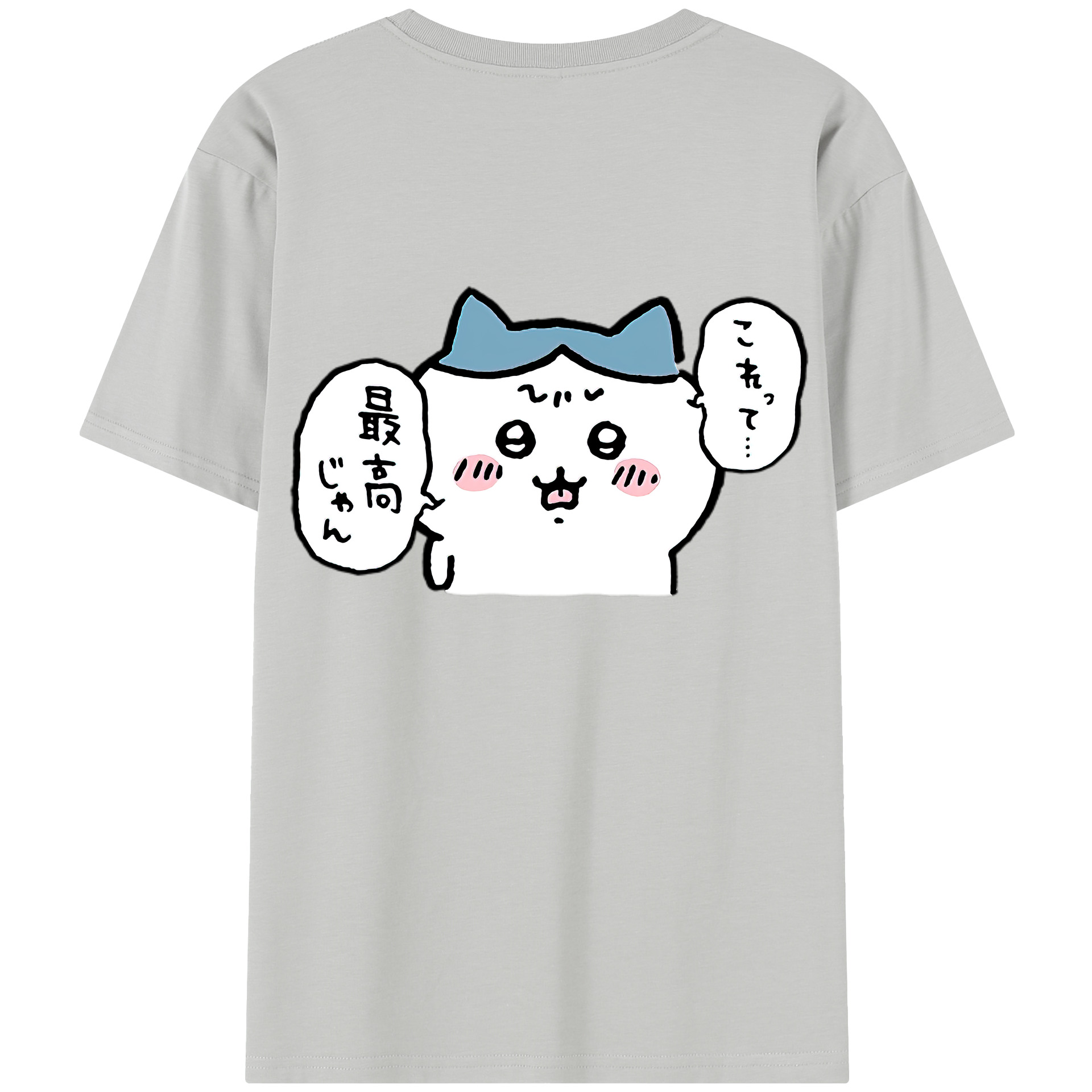 （画像用） ちいかわ ハチワレ Chii-kawa hachiware 綿100％半袖Tシャツ（背面プリント）