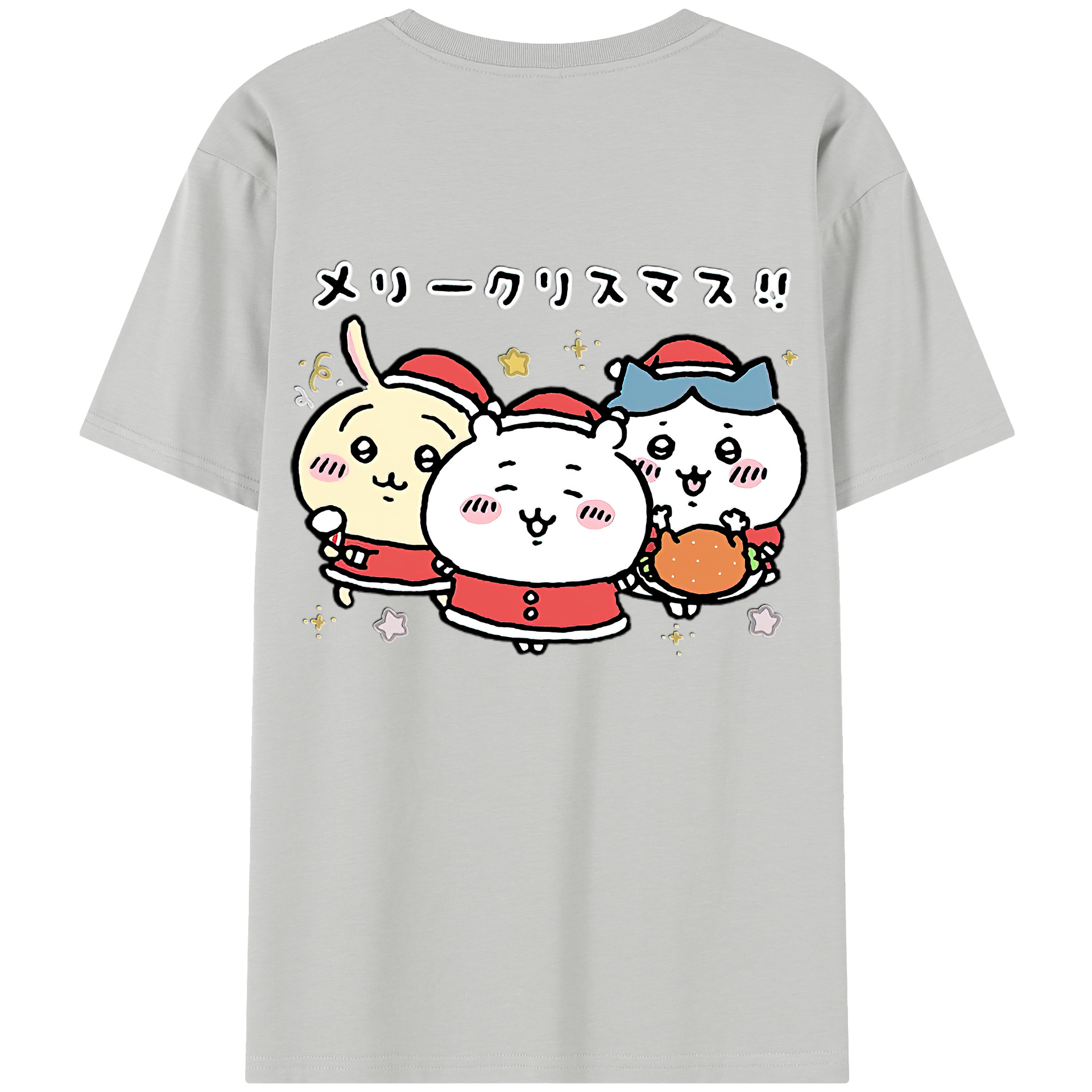 （画像用） ちいかわ ハチワレ Chii-kawa hachiware 綿100％半袖Tシャツ（背面プリント）