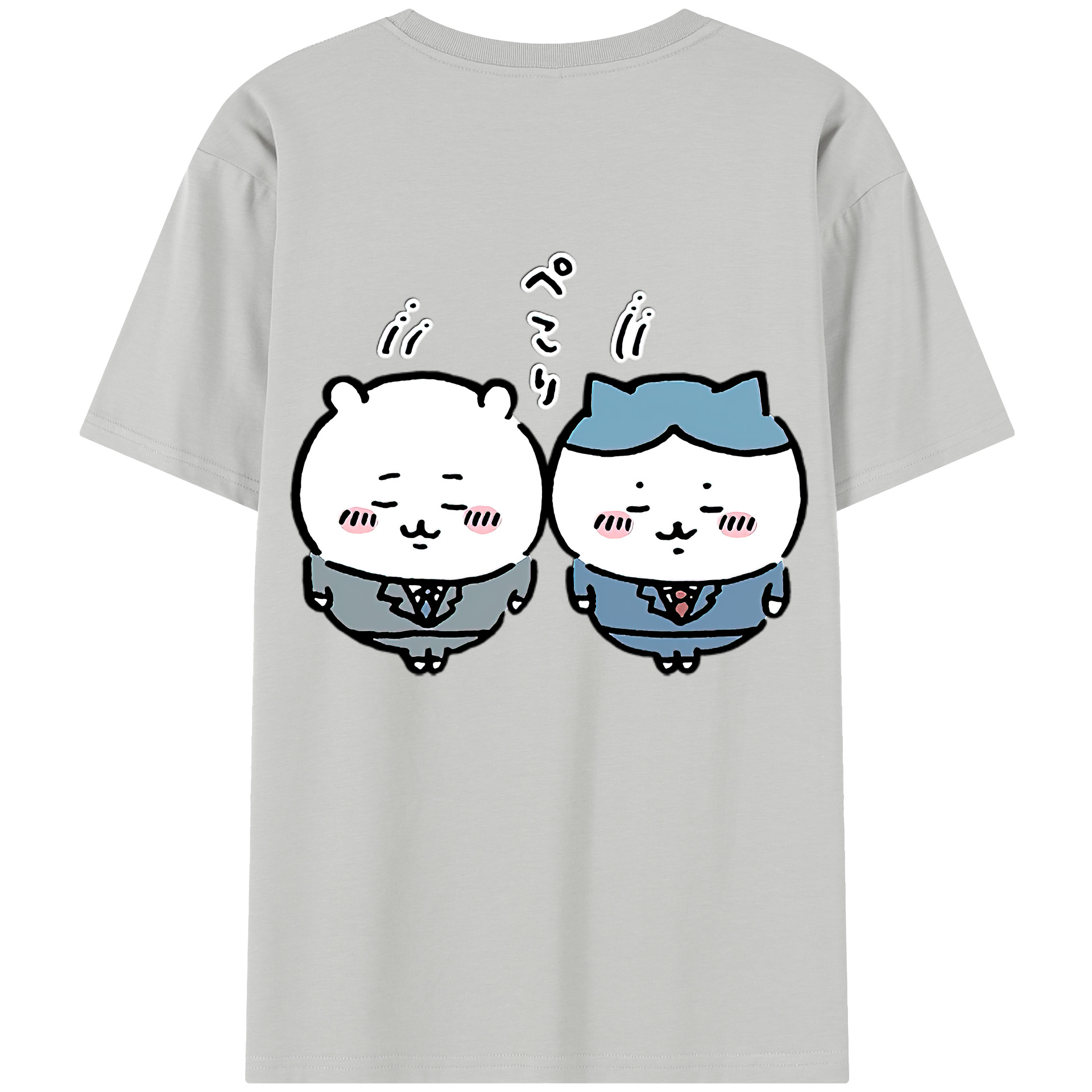 （画像用） ちいかわ ハチワレ Chii-kawa hachiware 綿100％半袖Tシャツ（背面プリント）