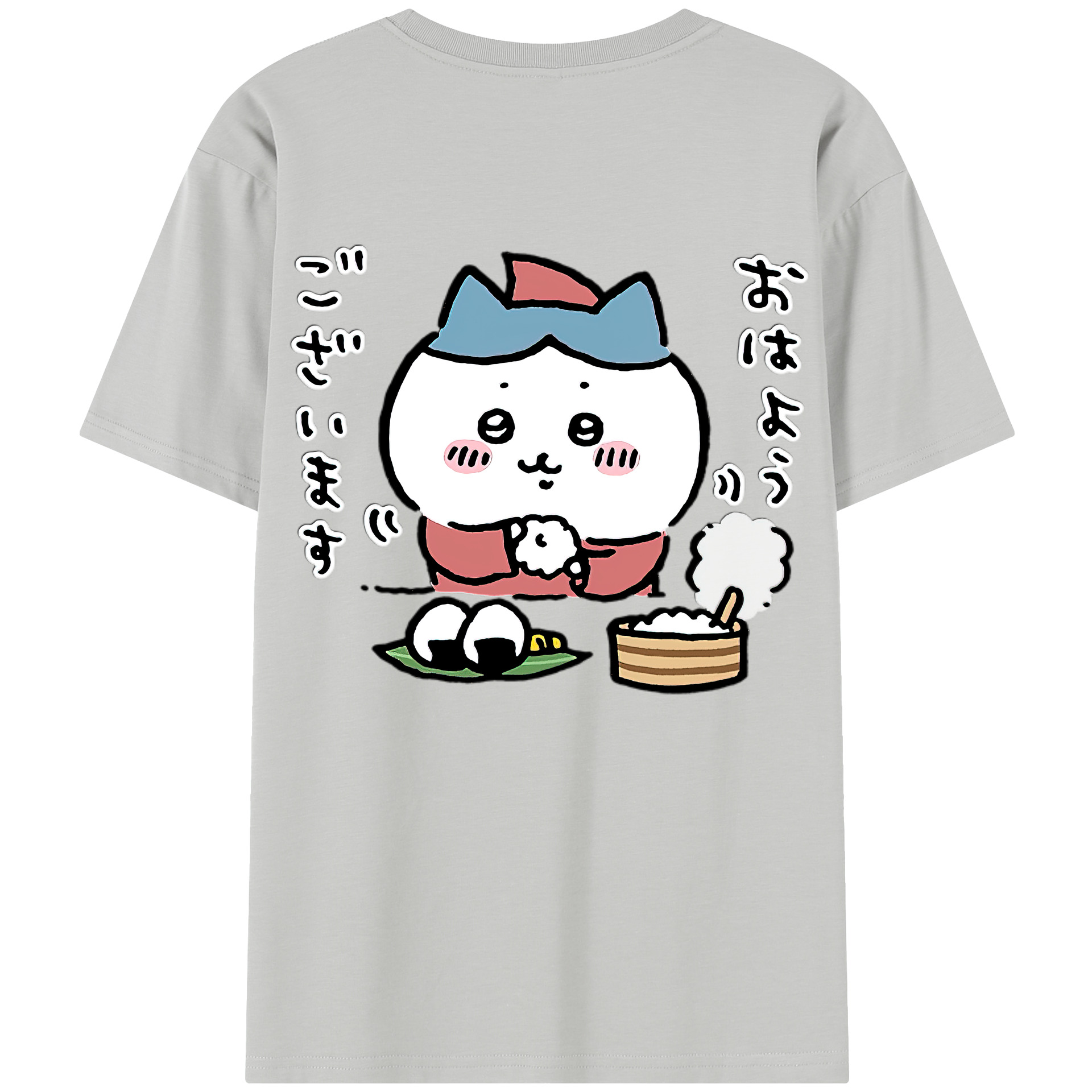 （画像用） ちいかわ ハチワレ Chii-kawa hachiware 綿100％半袖Tシャツ（背面プリント）