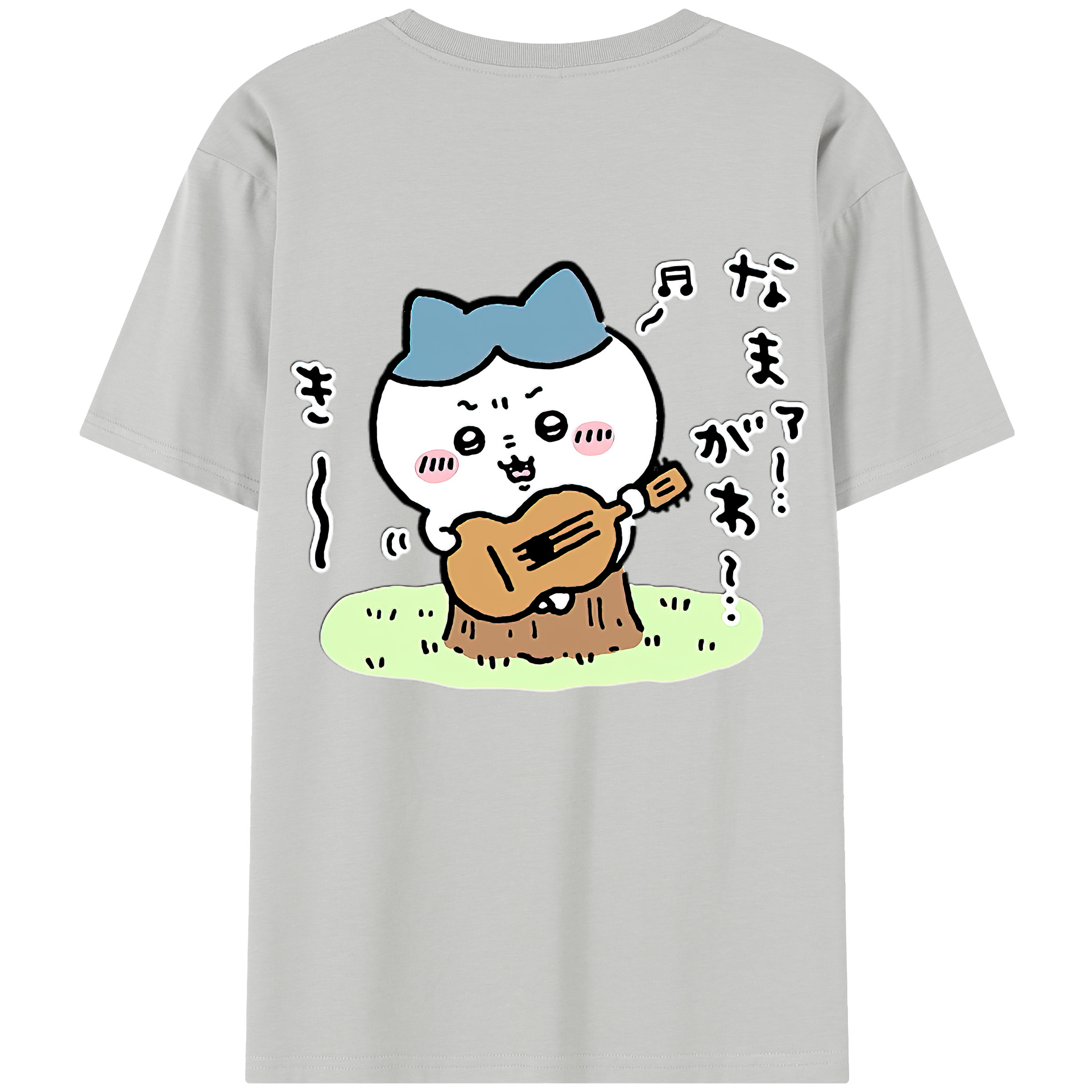 （画像用） ちいかわ ハチワレ Chii-kawa hachiware 綿100％半袖Tシャツ（背面プリント）