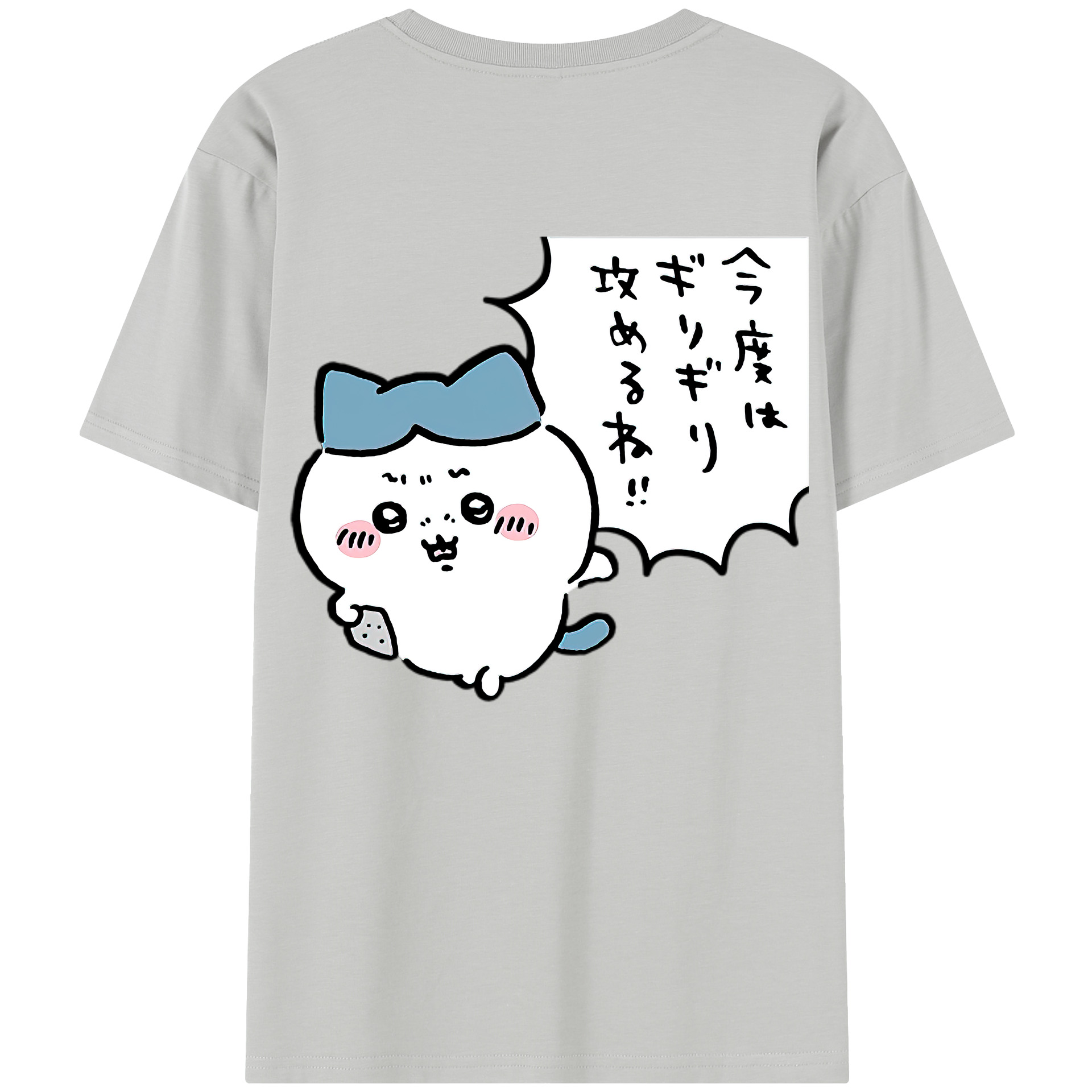 （画像用） ちいかわ ハチワレ Chii-kawa hachiware 綿100％半袖Tシャツ（背面プリント）