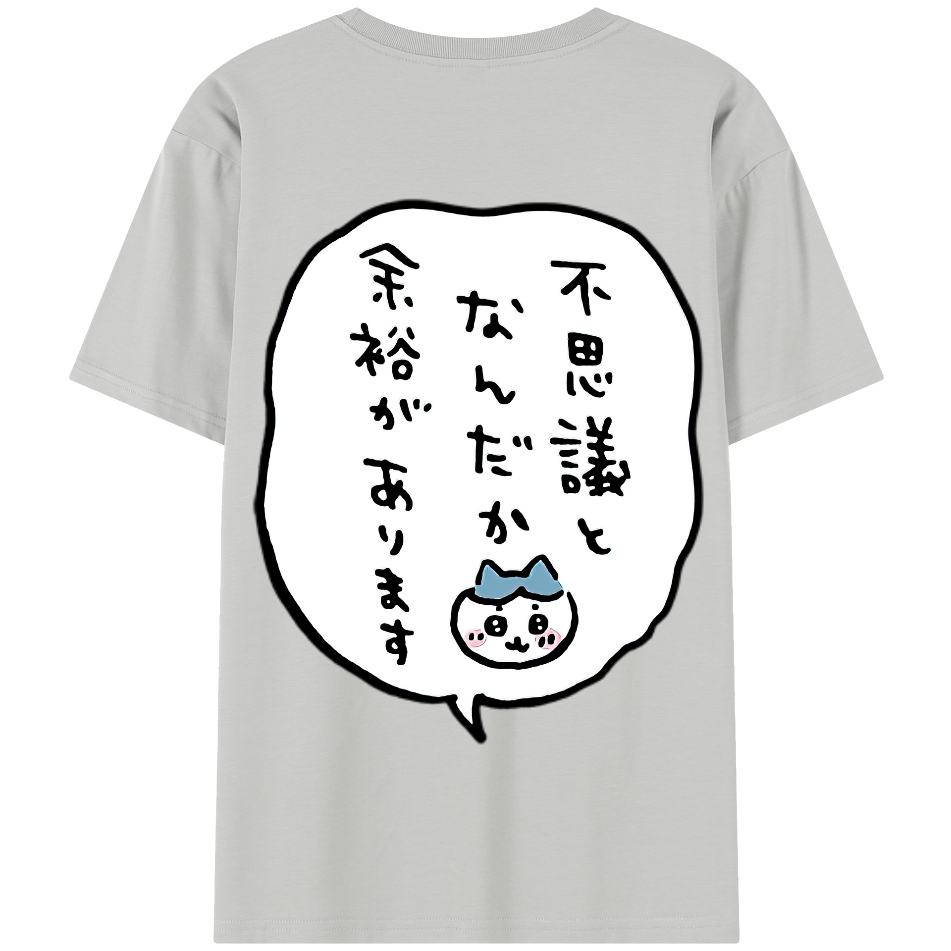 （画像用） ちいかわ ハチワレ Chii-kawa hachiware 綿100％半袖Tシャツ（背面プリント）