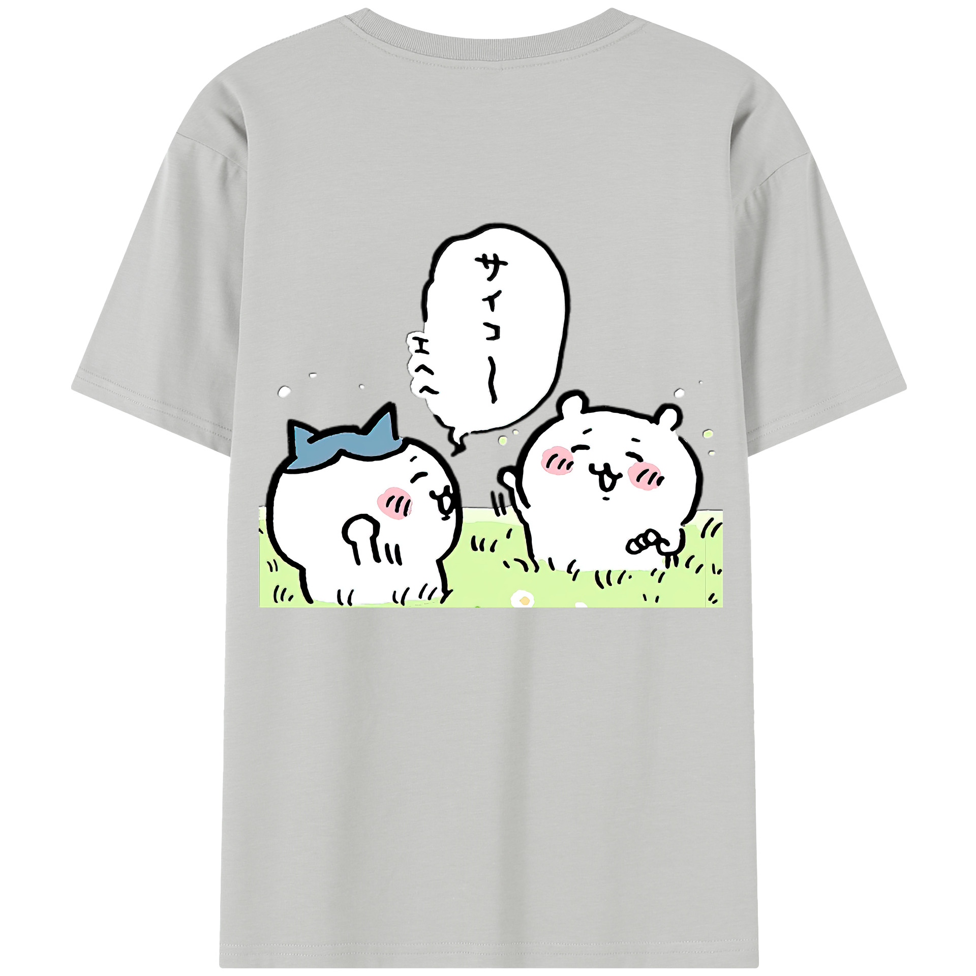 （画像用） ちいかわ ちいかわ Chii-kawa chiikawa 綿100％半袖Tシャツ（背面プリント）
