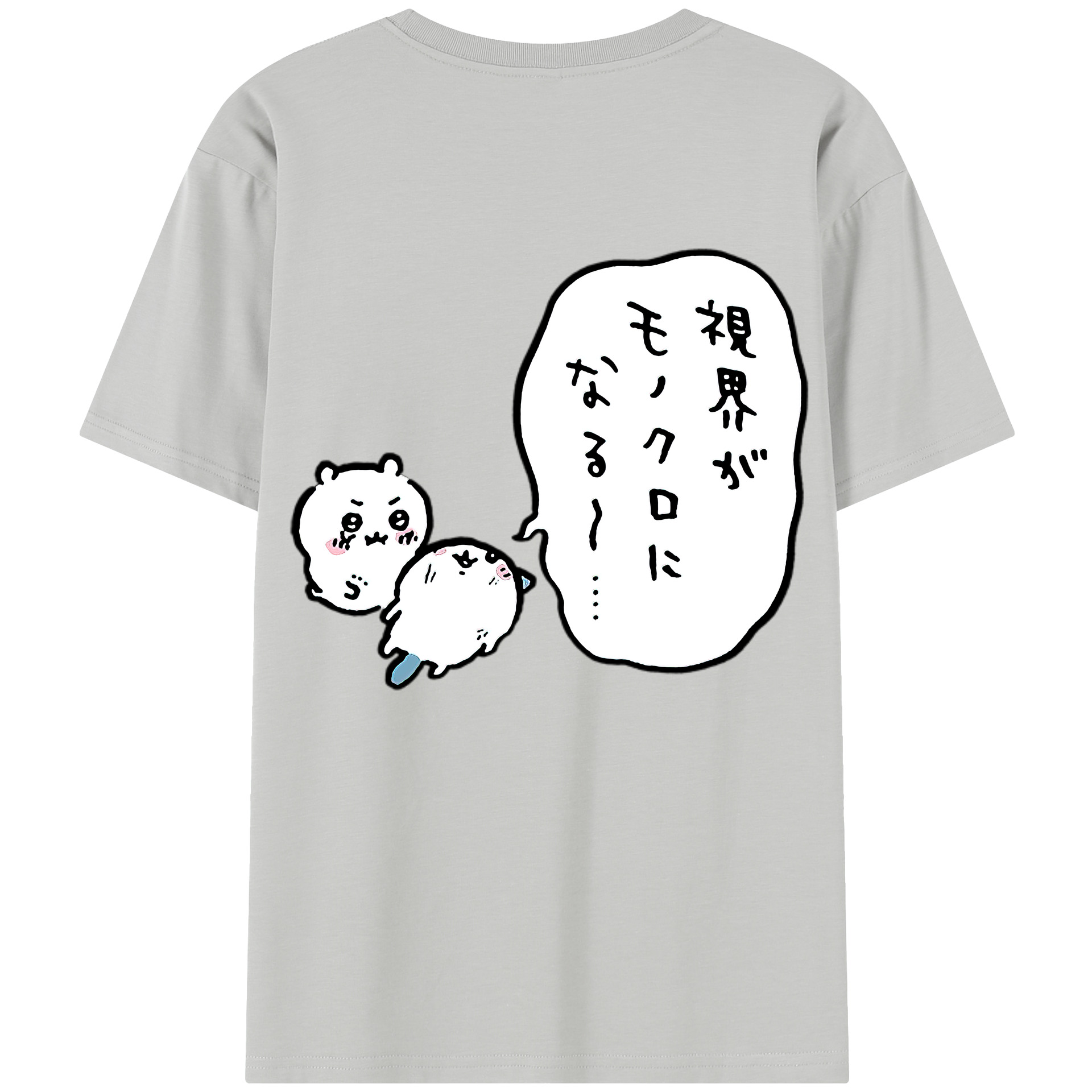 （画像用） ちいかわ ちいかわ Chii-kawa chiikawa 綿100％半袖Tシャツ（背面プリント）