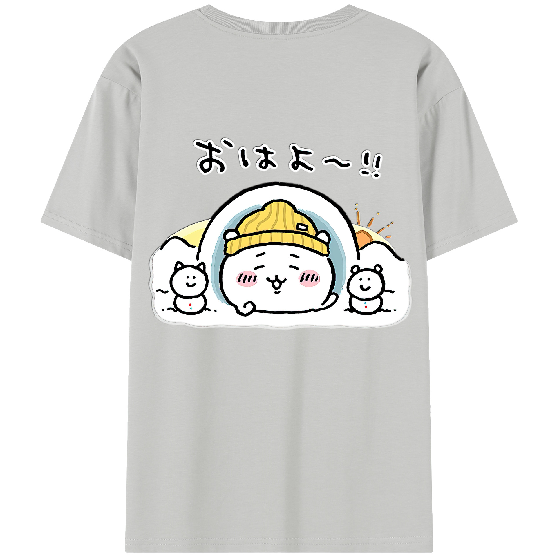 （画像用） ちいかわ ちいかわ Chii-kawa chiikawa 綿100％半袖Tシャツ（背面プリント）