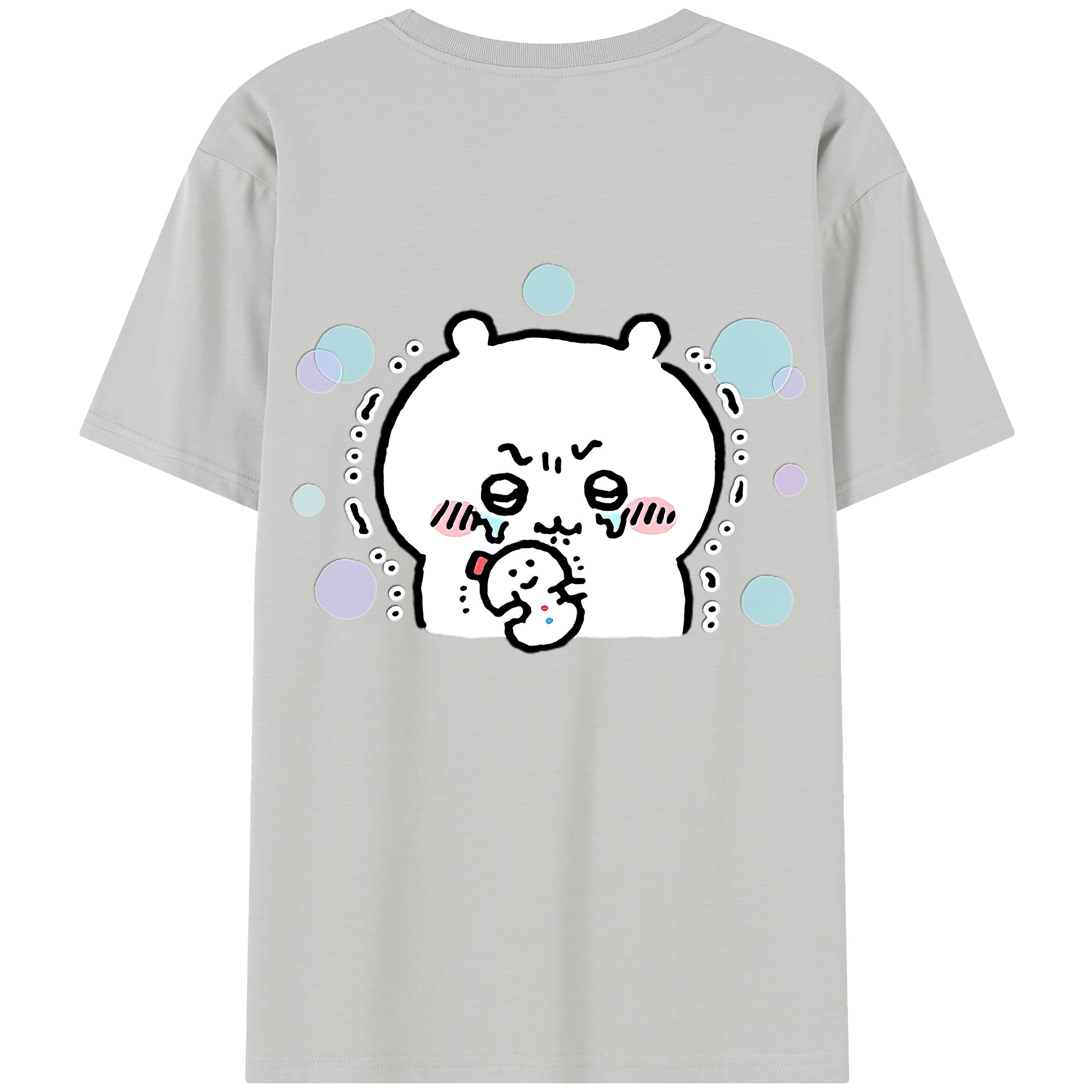 （画像用） ちいかわ ちいかわ Chii-kawa chiikawa 綿100％半袖Tシャツ（背面プリント）
