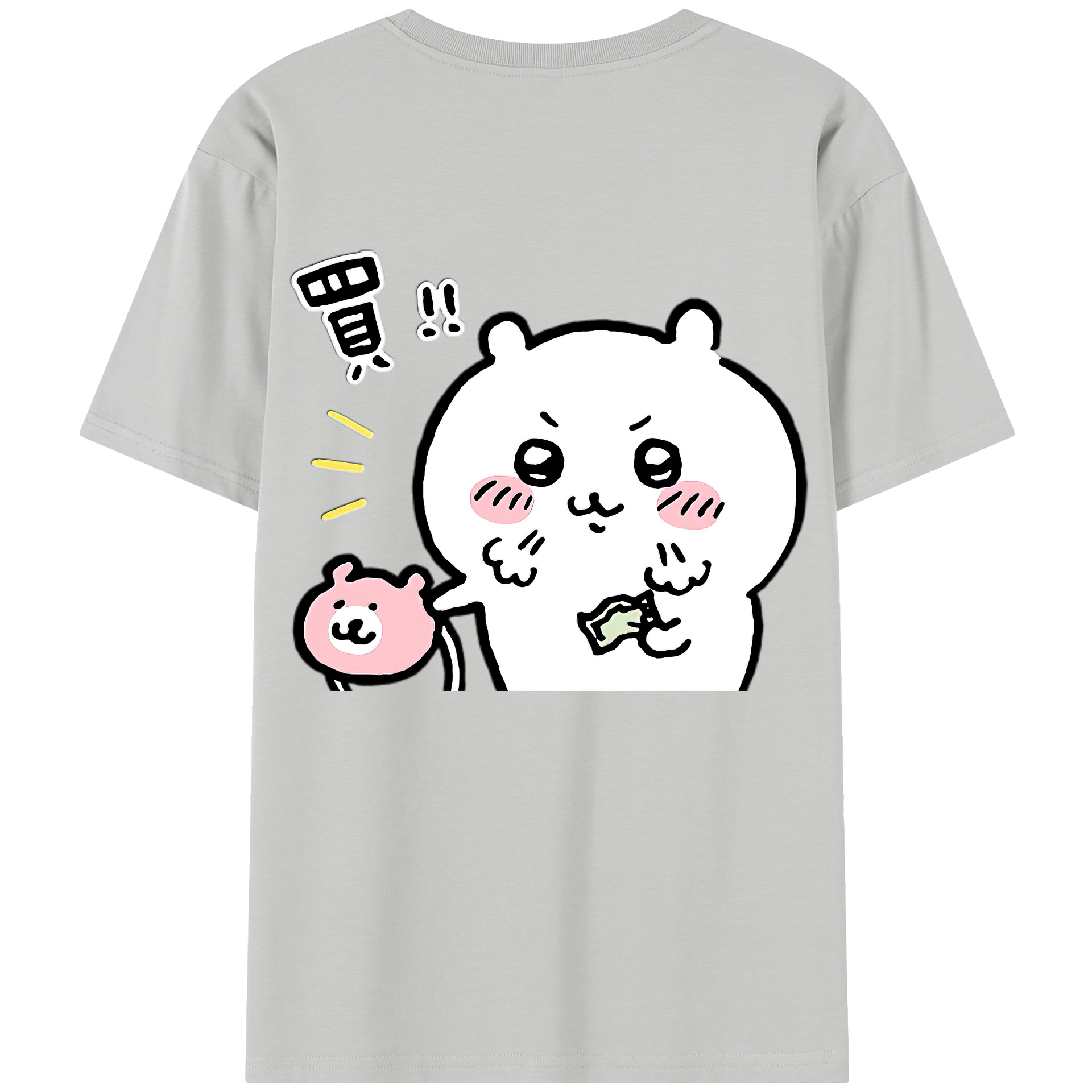 （画像用） ちいかわ ちいかわ Chii-kawa chiikawa 綿100％半袖Tシャツ（背面プリント）