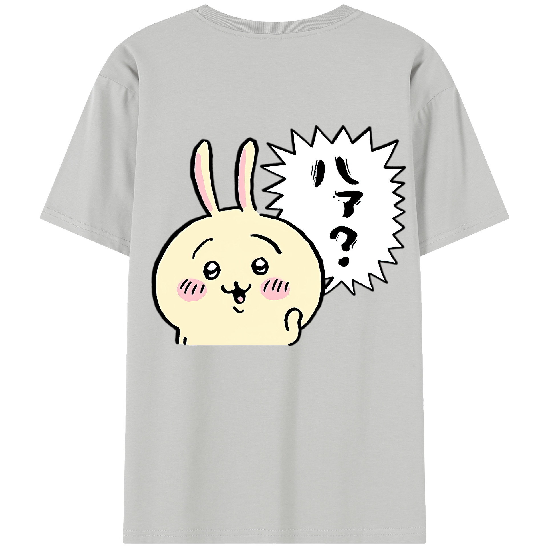 （画像用） ちいかわ うさぎ Chii-kawa usagi 綿100％半袖Tシャツ（背面プリント）