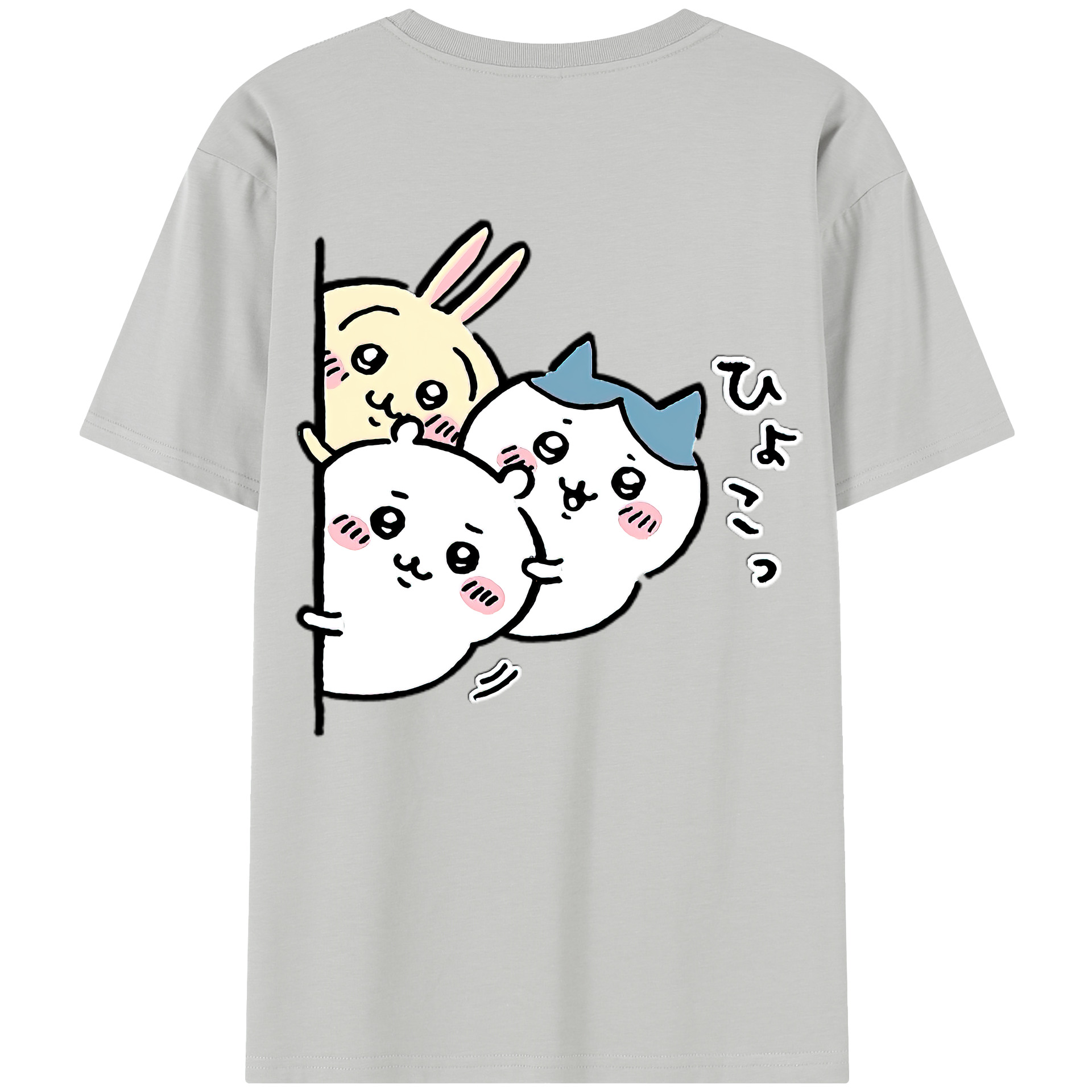 （画像用） ちいかわ うさぎ Chii-kawa usagi 綿100％半袖Tシャツ（背面プリント）