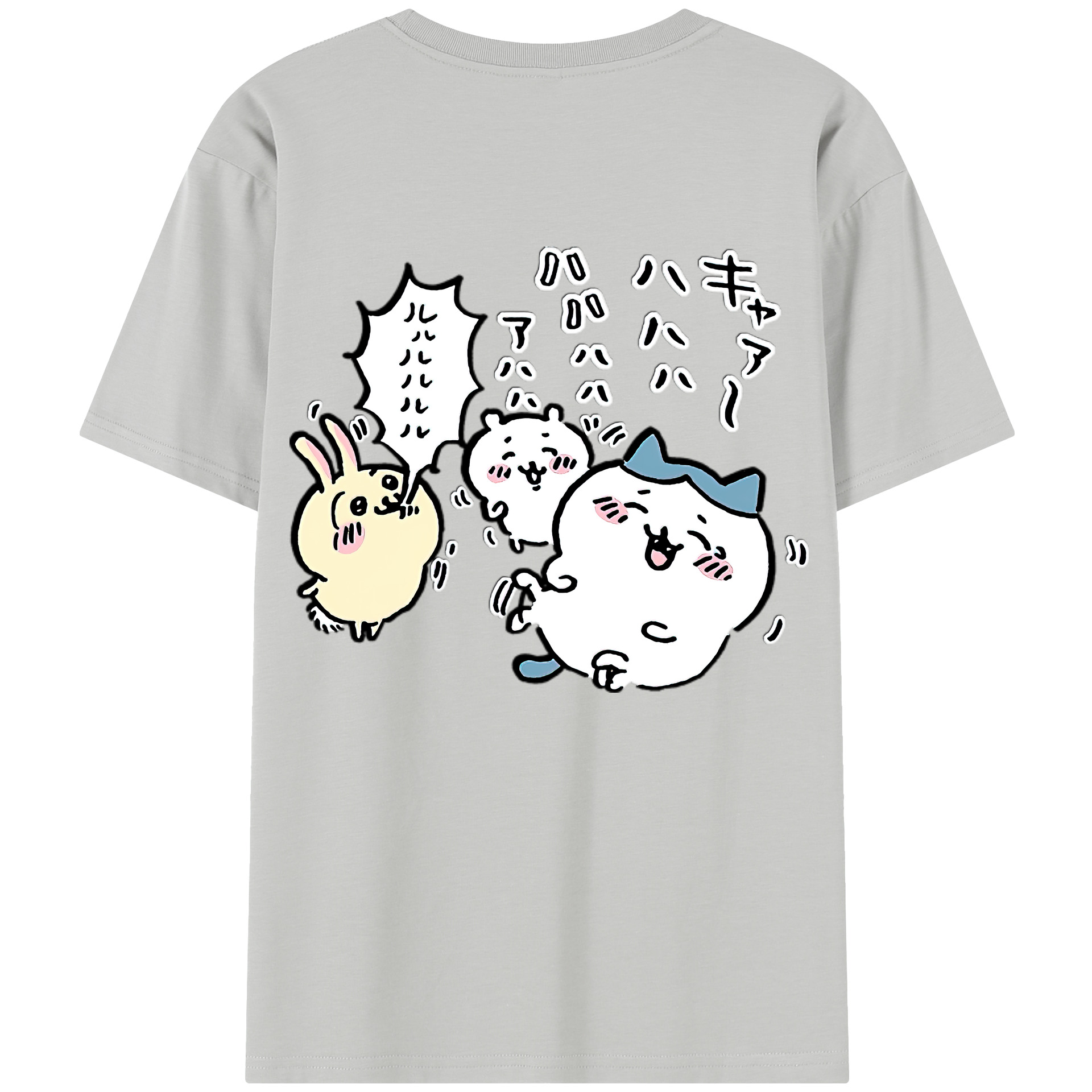 （画像用） ちいかわ うさぎ Chii-kawa usagi 綿100％半袖Tシャツ（背面プリント）