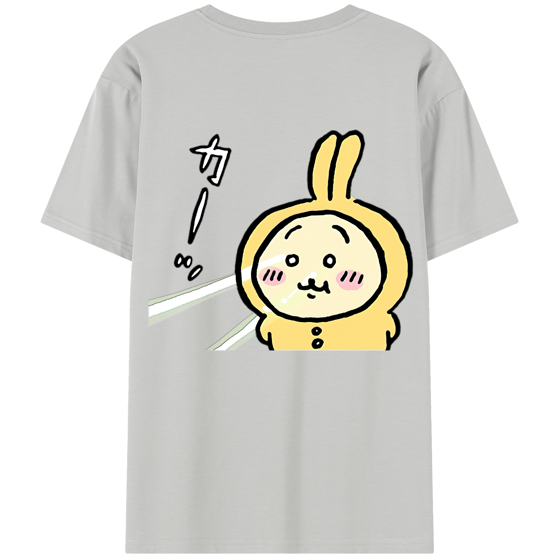 （画像用） ちいかわ うさぎ Chii-kawa usagi 綿100％半袖Tシャツ（背面プリント）
