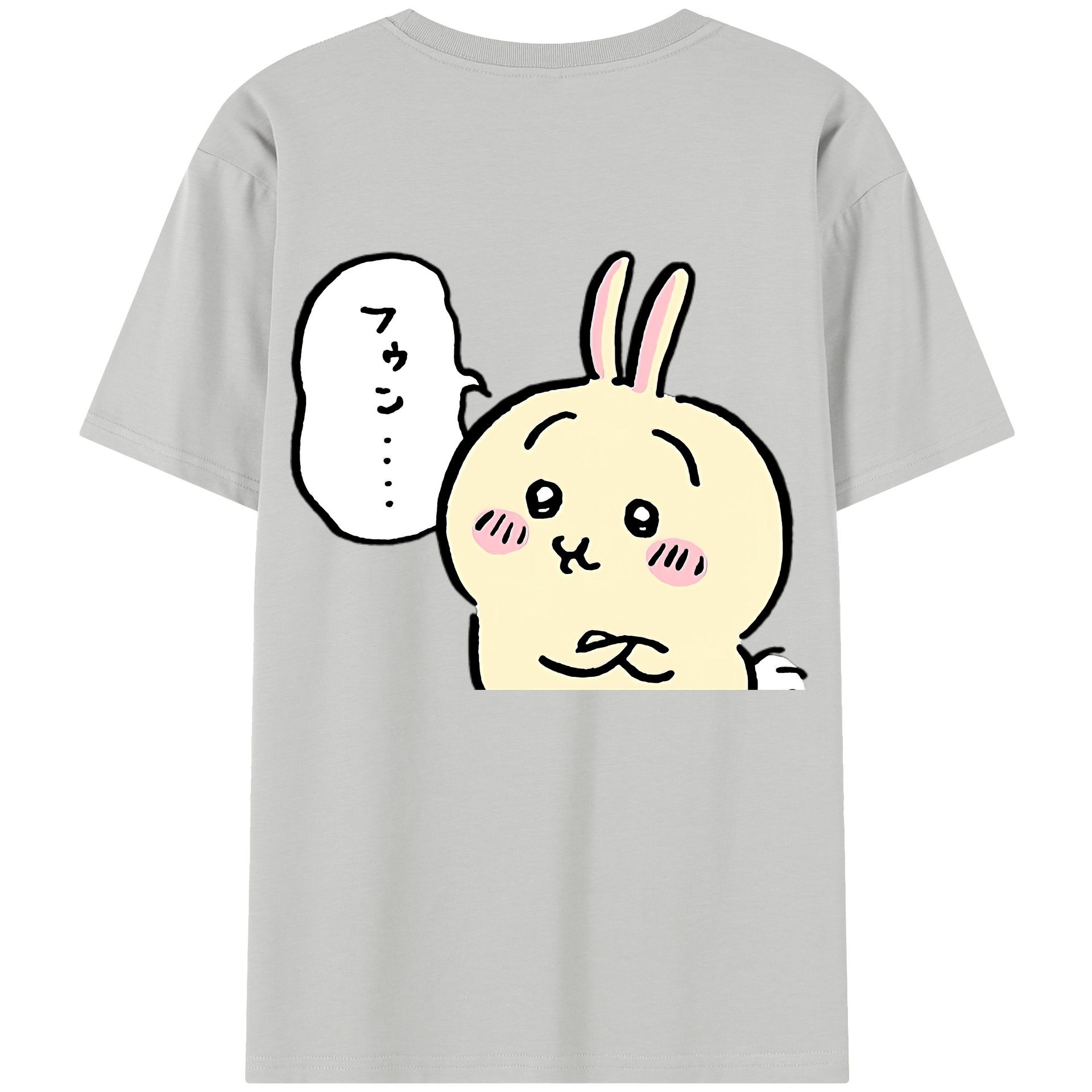 （画像用） ちいかわ うさぎ Chii-kawa usagi 綿100％半袖Tシャツ（背面プリント）