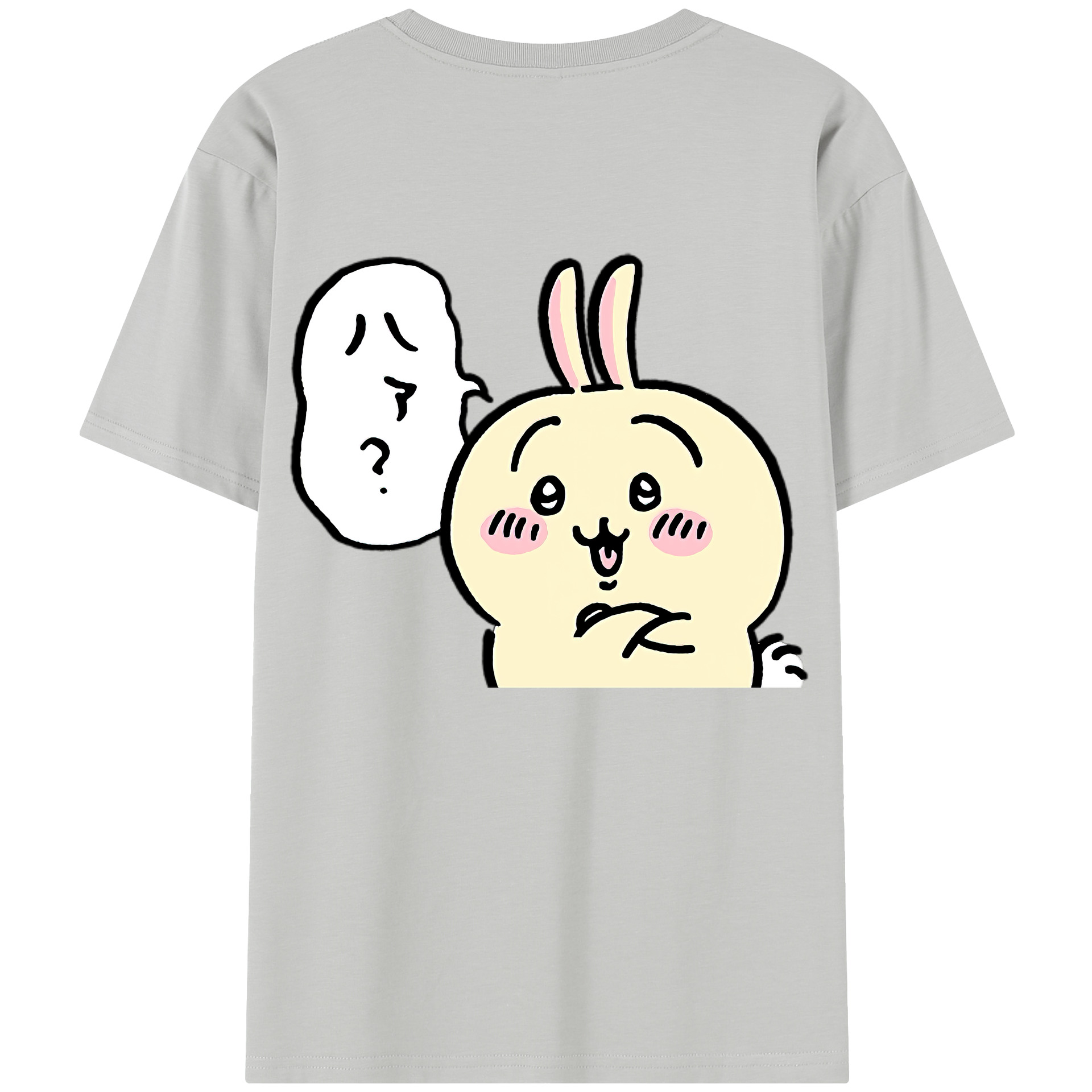 （画像用） ちいかわ うさぎ Chii-kawa usagi 綿100％半袖Tシャツ（背面プリント）