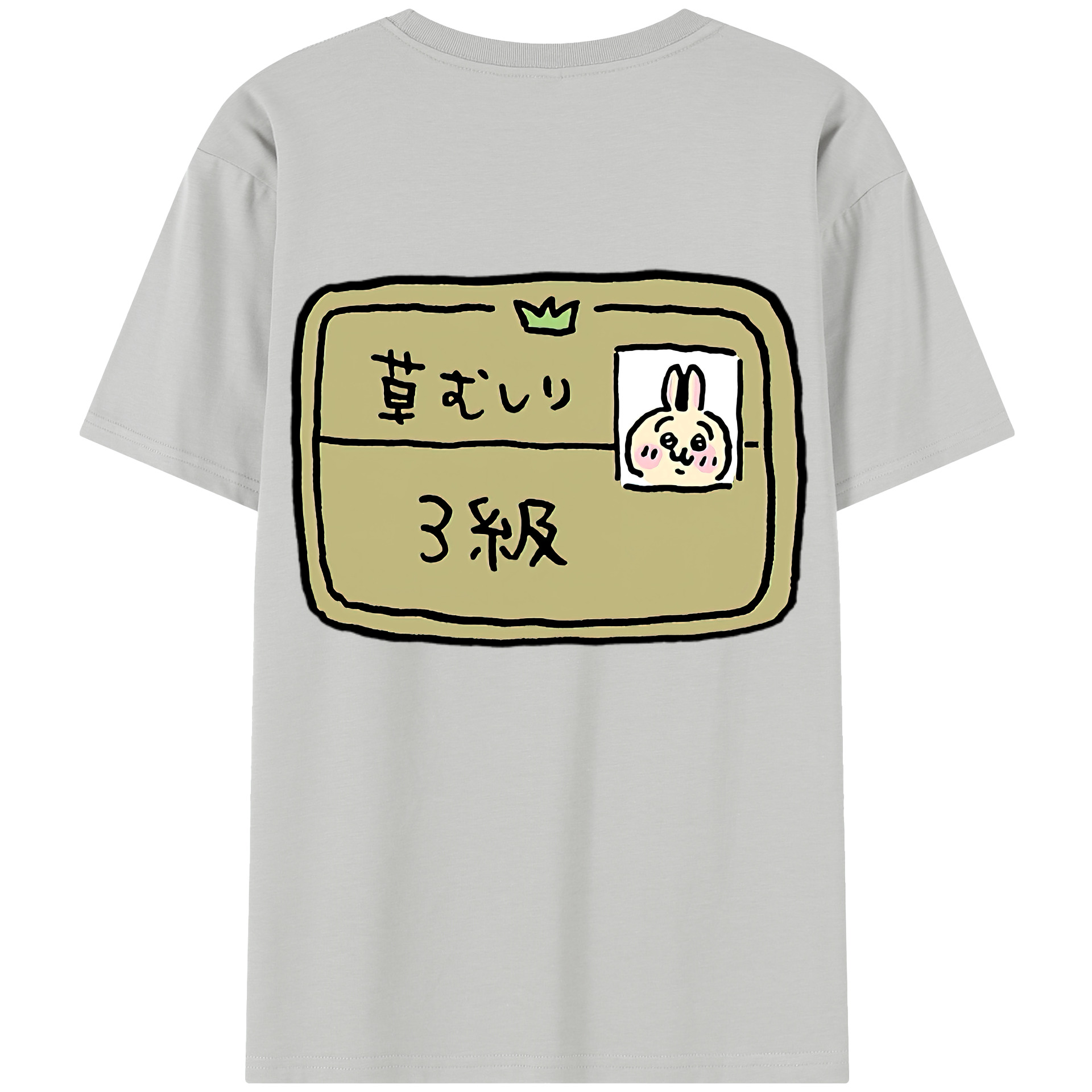 （画像用） ちいかわ うさぎ Chii-kawa usagi 綿100％半袖Tシャツ（背面プリント）