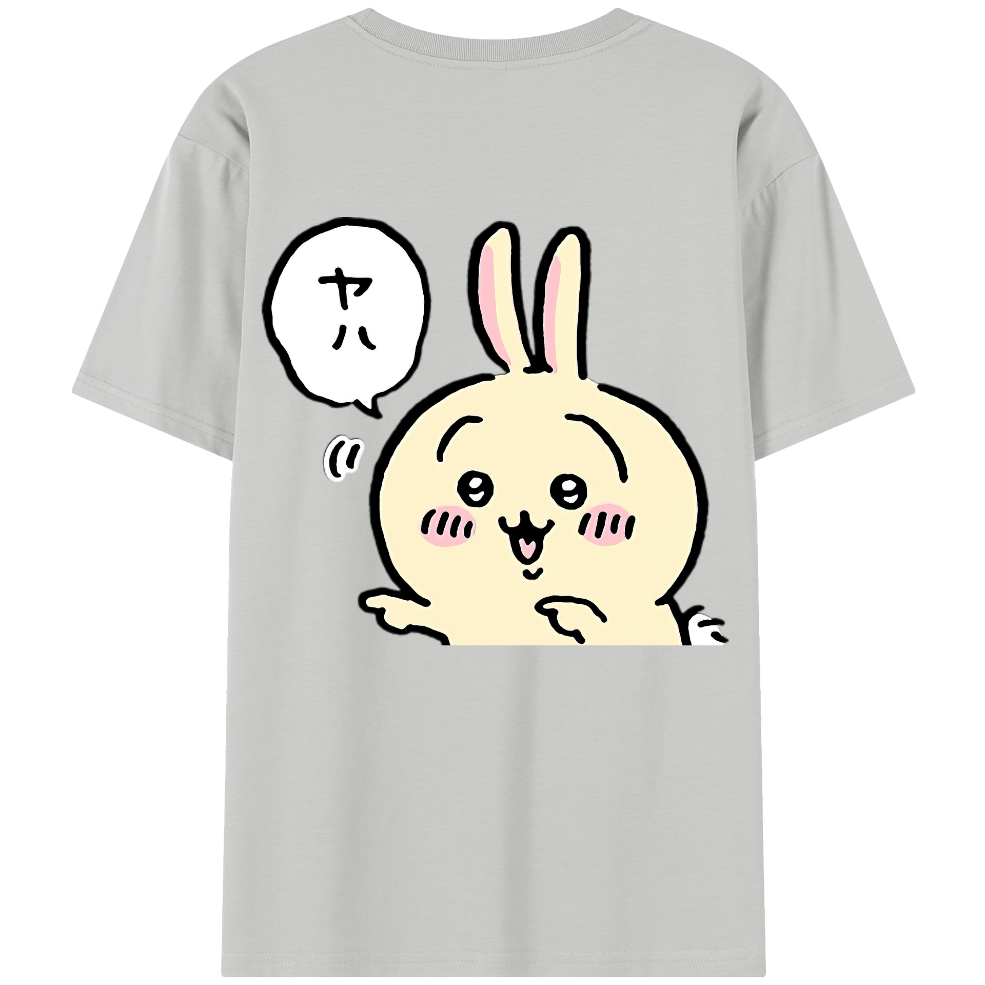 （画像用） ちいかわ うさぎ Chii-kawa usagi 綿100％半袖Tシャツ（背面プリント）