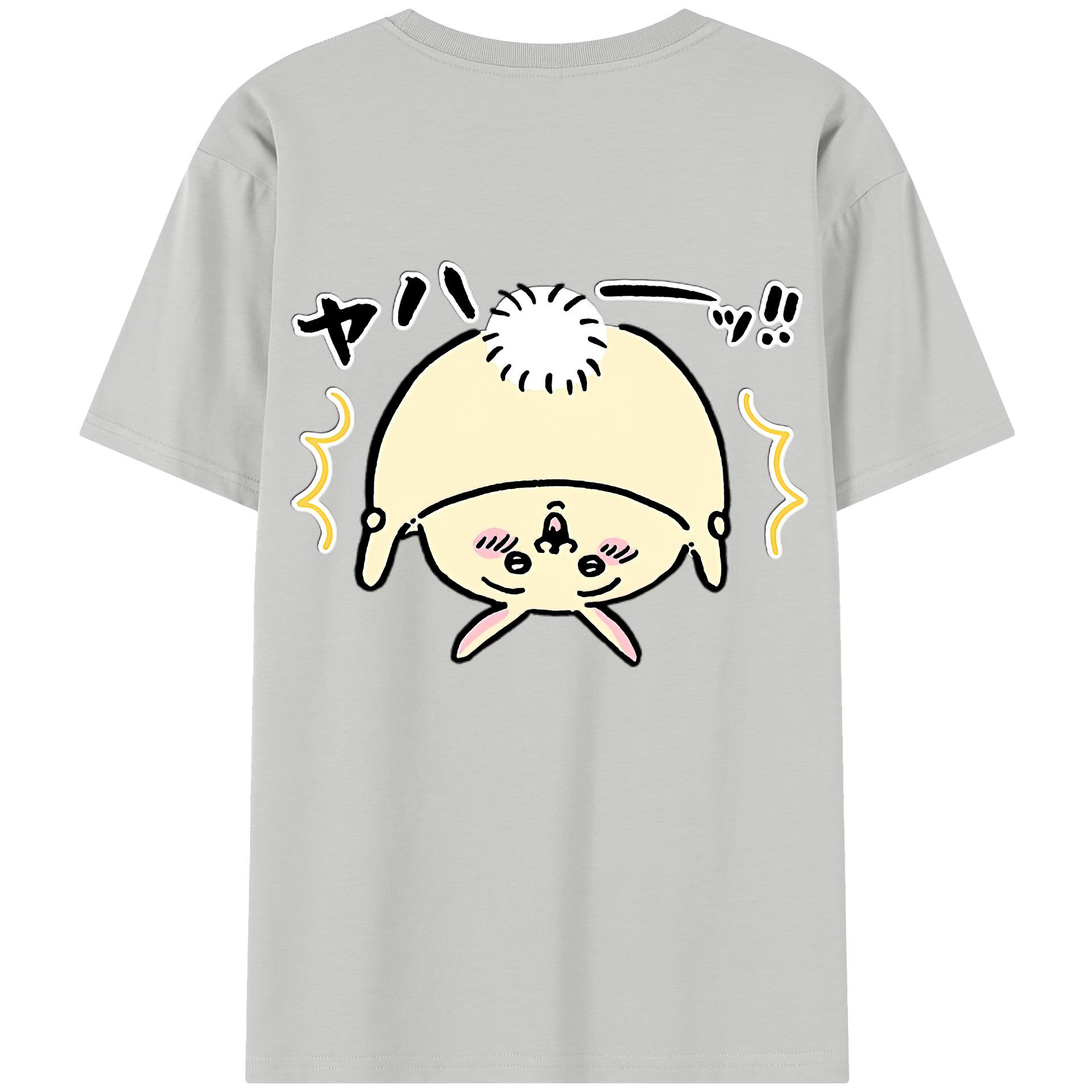 （画像用） ちいかわ うさぎ Chii-kawa usagi 綿100％半袖Tシャツ（背面プリント）
