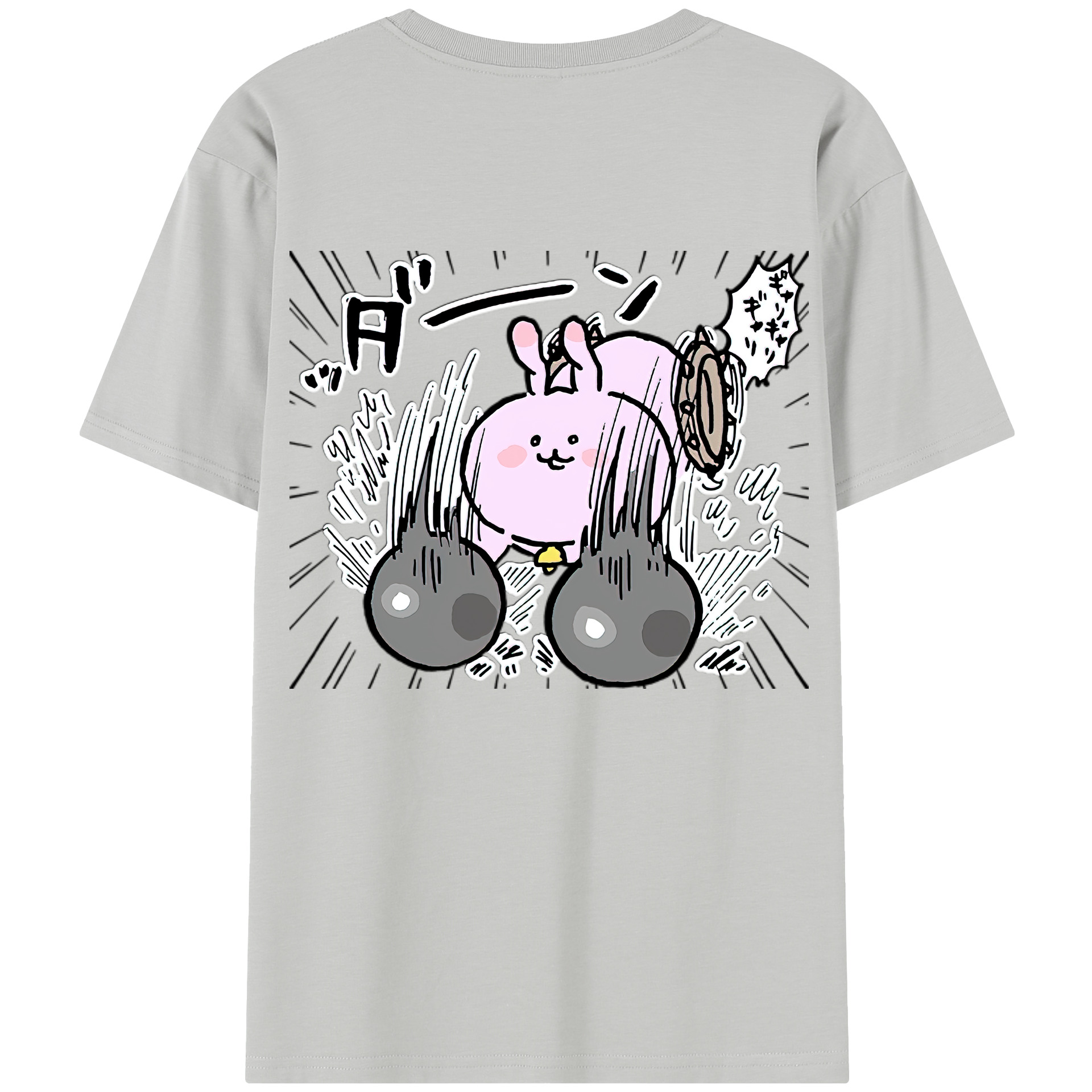 （画像用） ちいかわ うさぎ Chii-kawa usagi 綿100％半袖Tシャツ（背面プリント）