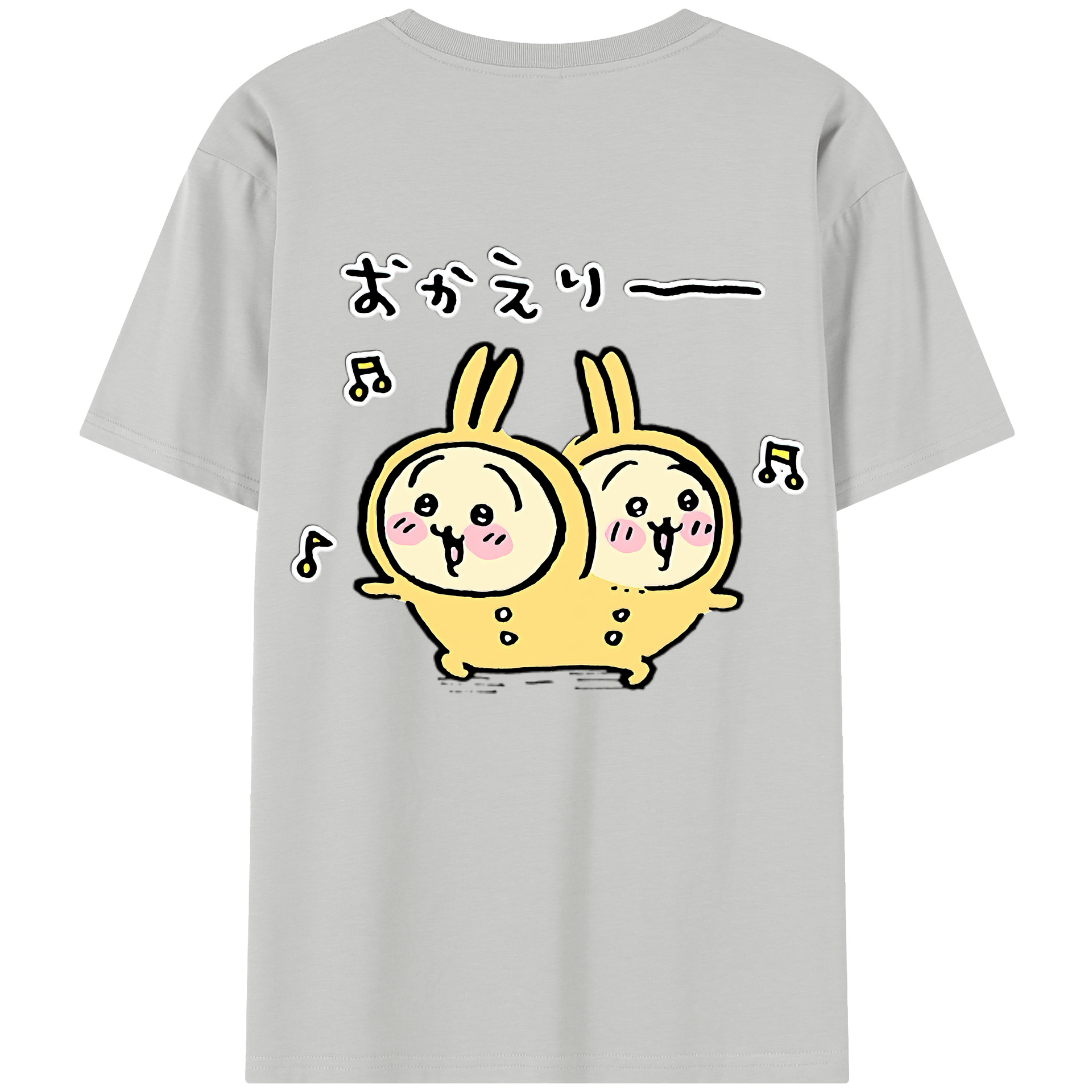 （画像用） ちいかわ うさぎ Chii-kawa usagi 綿100％半袖Tシャツ（背面プリント）