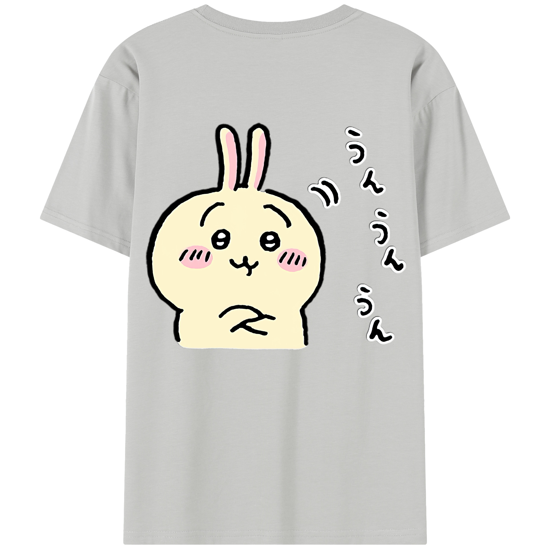（画像用） ちいかわ うさぎ Chii-kawa usagi 綿100％半袖Tシャツ（背面プリント）