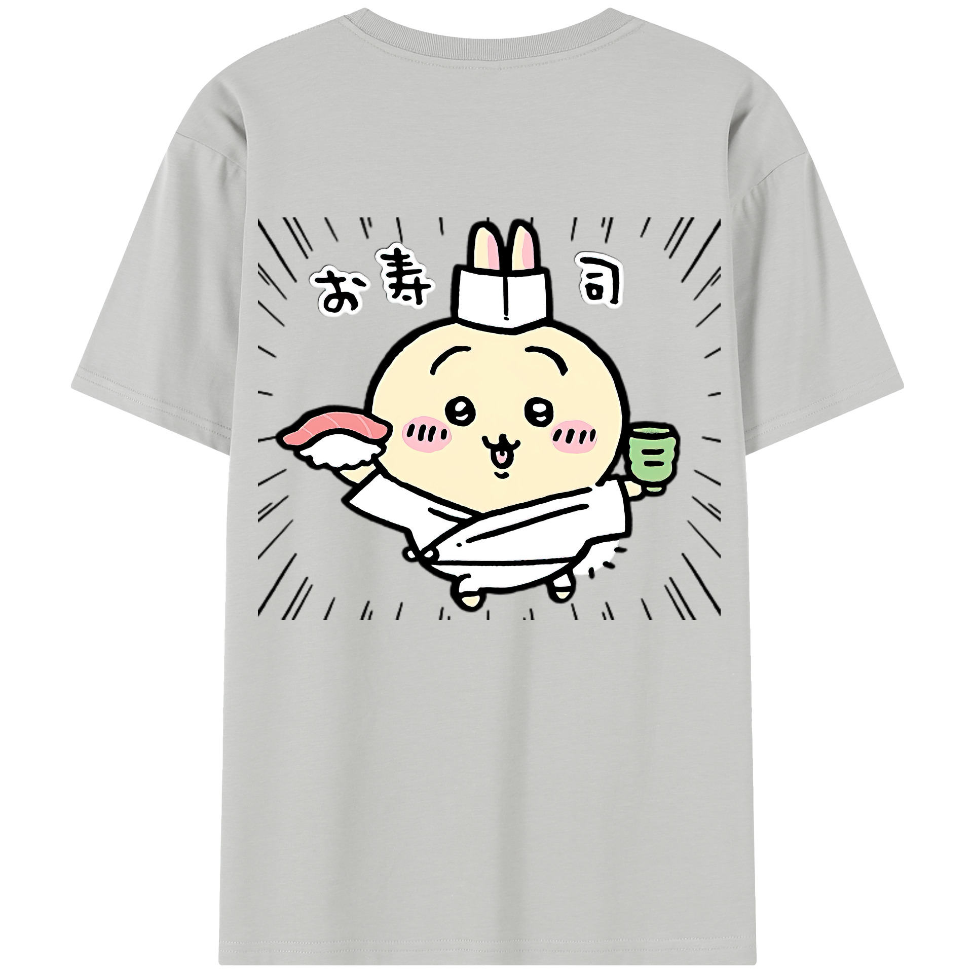 （画像用） ちいかわ うさぎ Chii-kawa usagi 綿100％半袖Tシャツ（背面プリント）