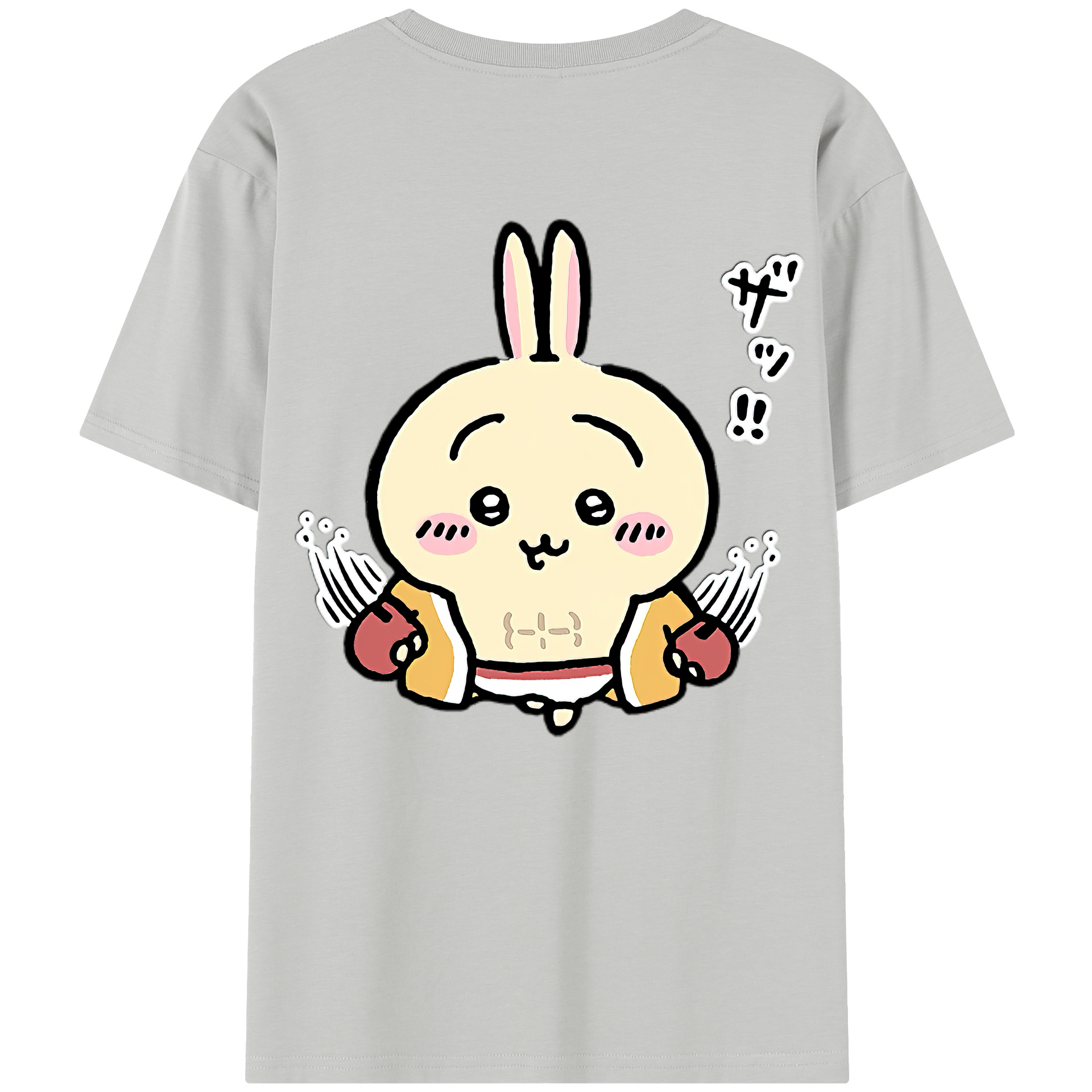 （画像用） ちいかわ うさぎ Chii-kawa usagi 綿100％半袖Tシャツ（背面プリント）