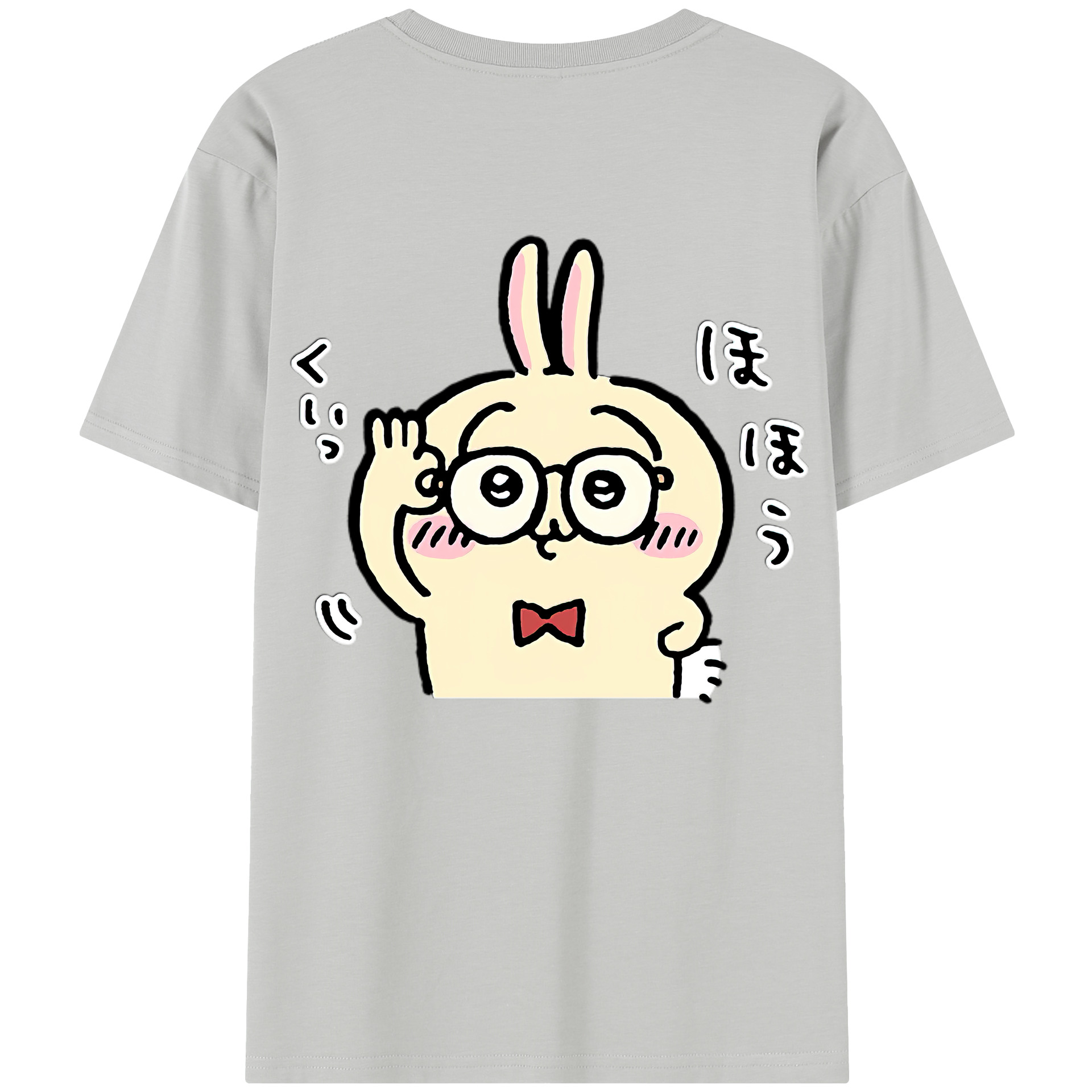 （画像用） ちいかわ うさぎ Chii-kawa usagi 綿100％半袖Tシャツ（背面プリント）