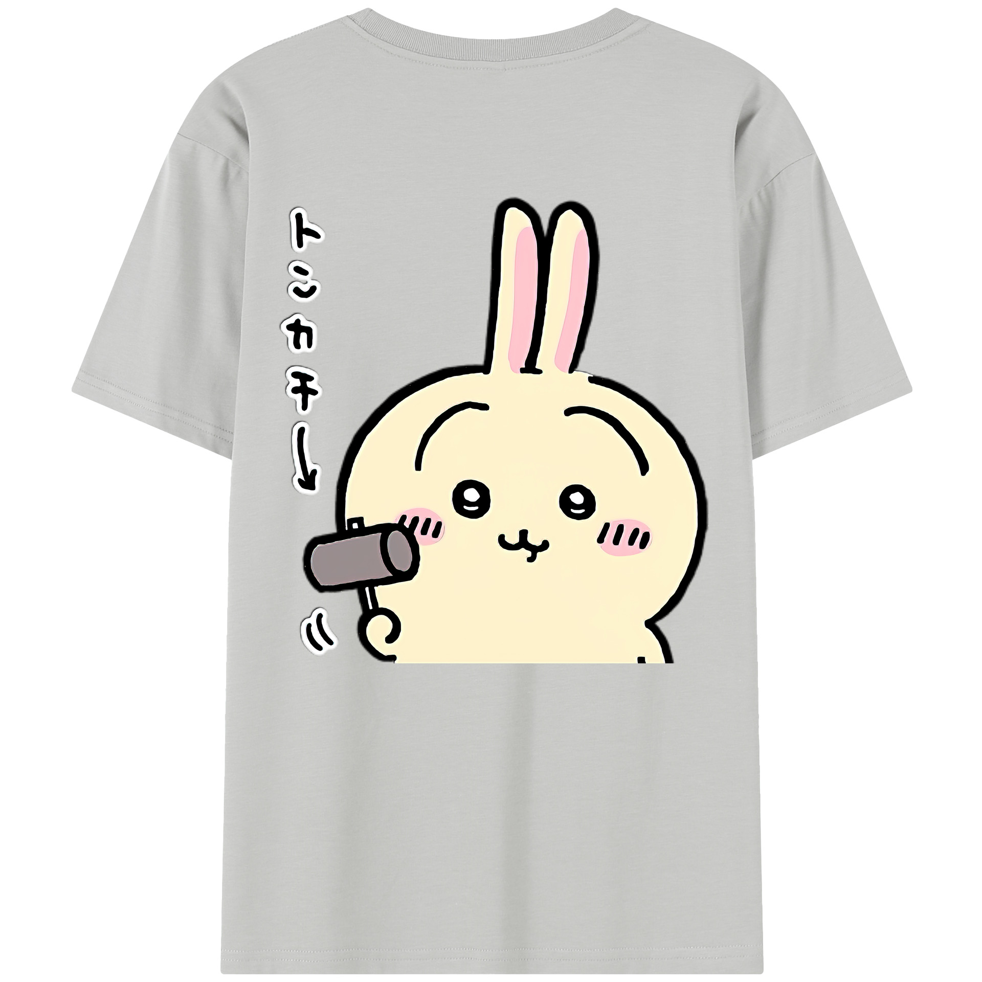 （画像用） ちいかわ うさぎ Chii-kawa usagi 綿100％半袖Tシャツ（背面プリント）