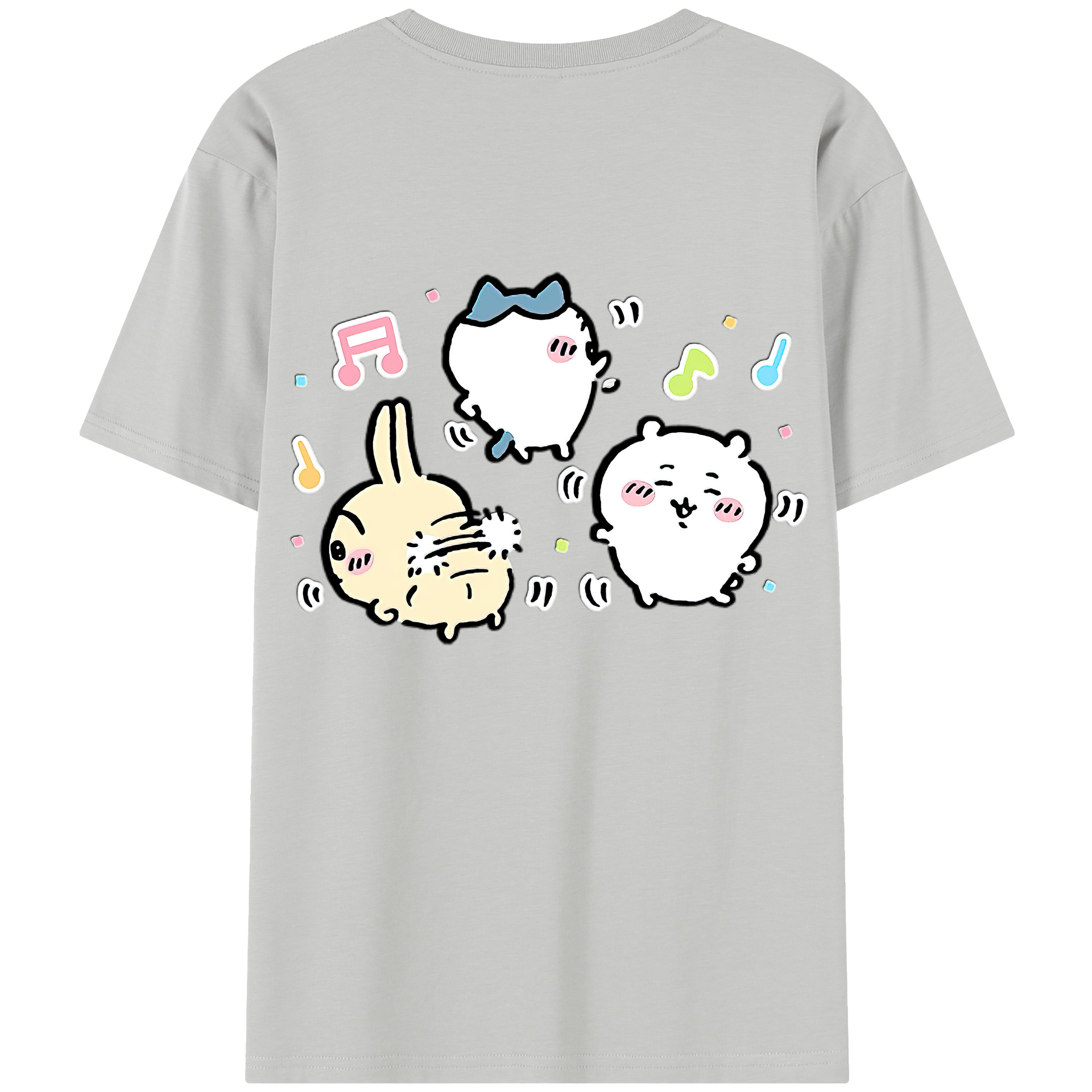 （画像用） ちいかわ うさぎ Chii-kawa usagi 綿100％半袖Tシャツ（背面プリント）