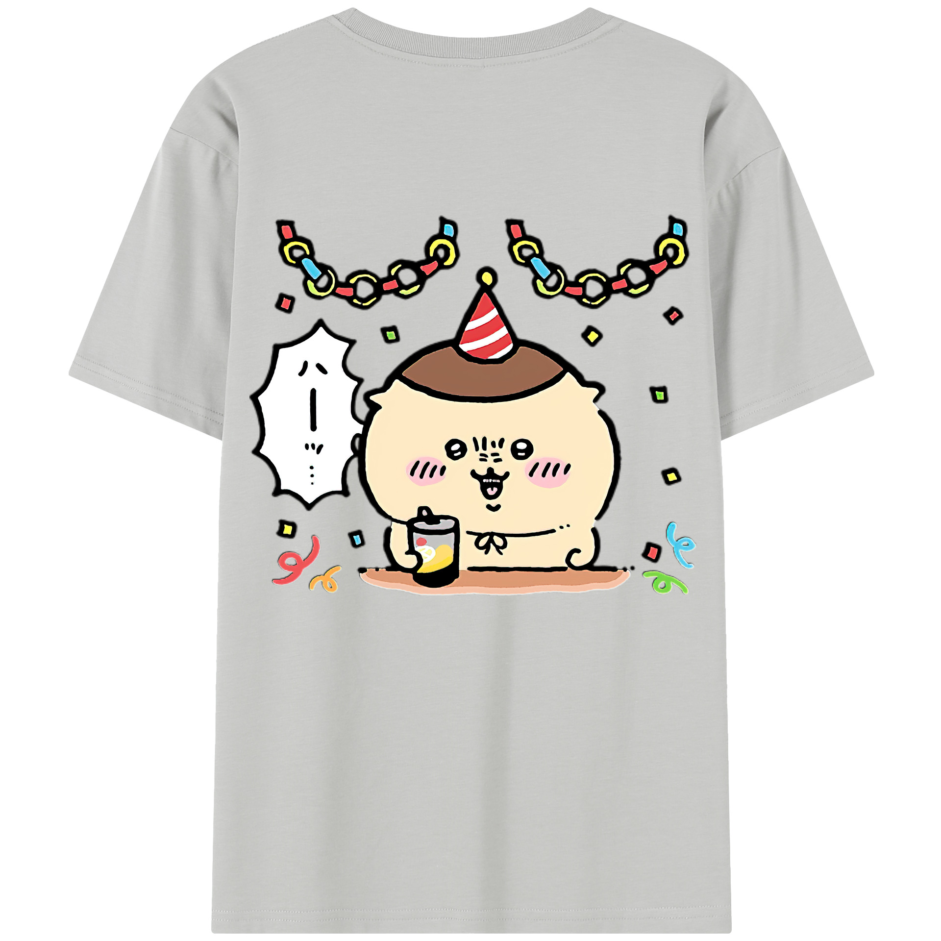 （画像用） ちいかわ くりまんじゅう Chii-kawa kuri manjū 綿100％半袖Tシャツ（背面プリント）
