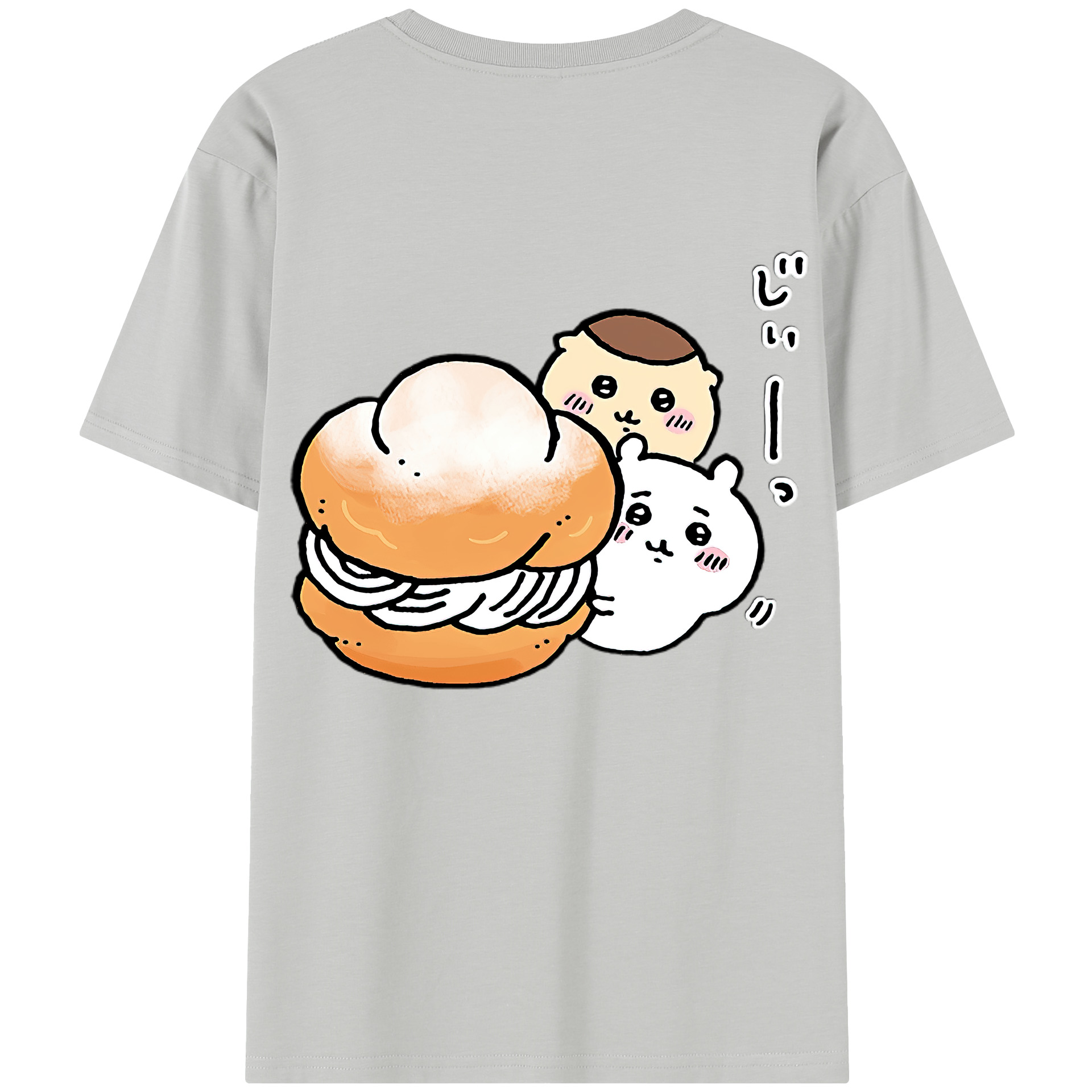 （画像用） ちいかわ くりまんじゅう Chii-kawa kuri manjū 綿100％半袖Tシャツ（背面プリント）